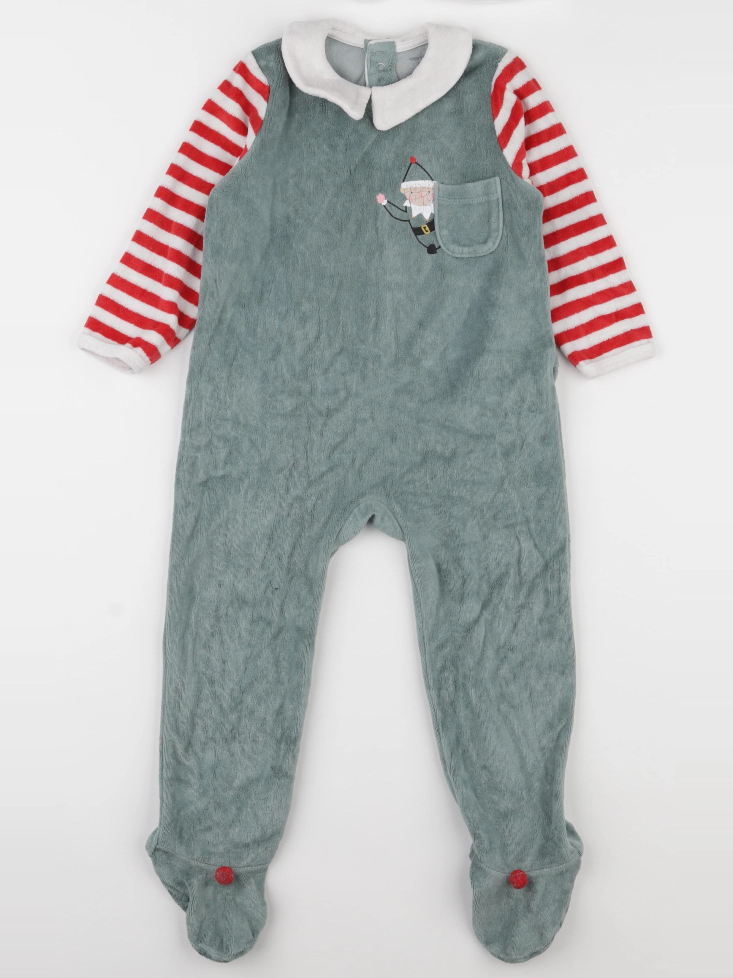 Vertbaudet - pyjama velours vert - 2 ans