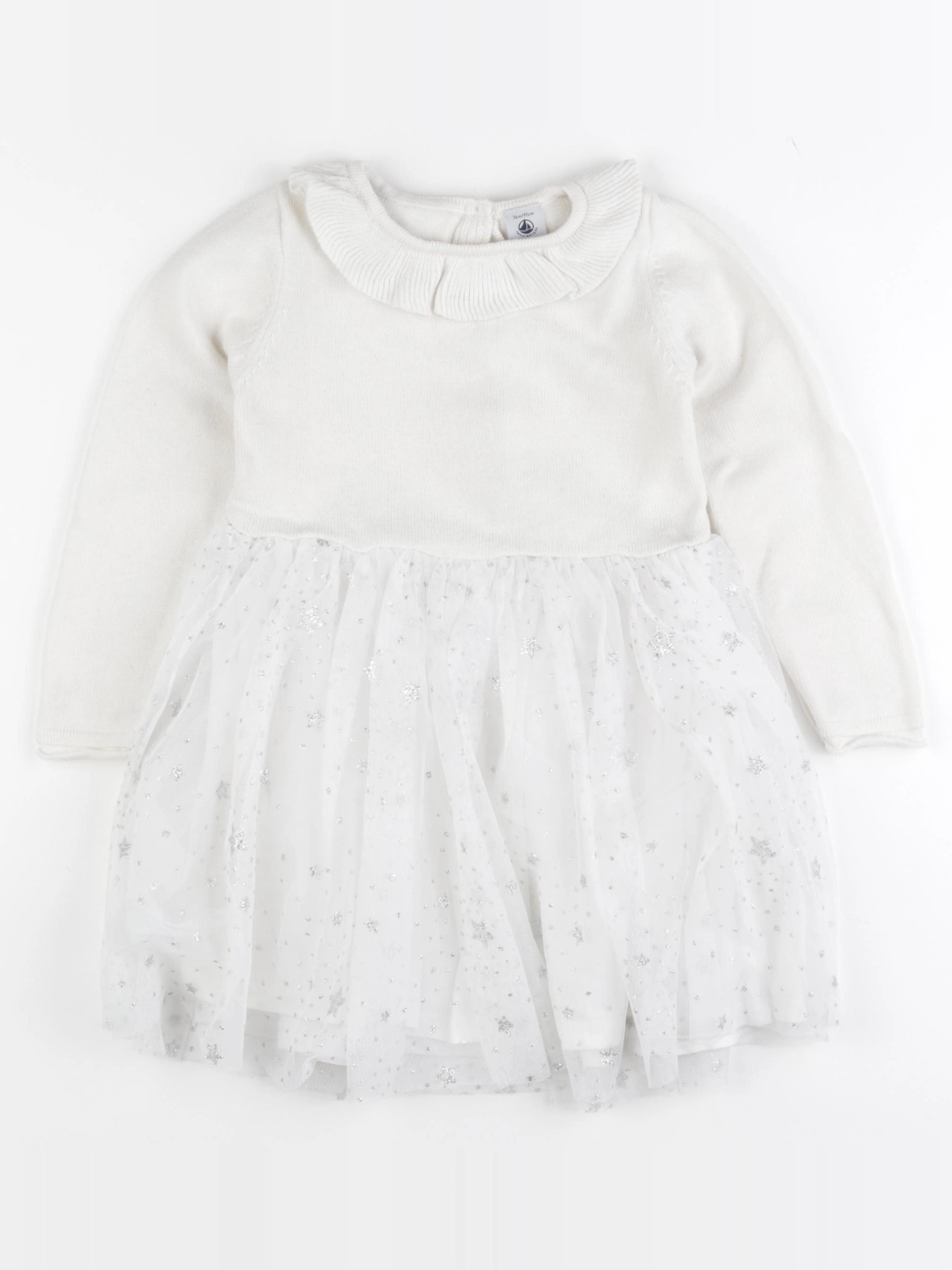 Petit Bateau - robe blanc - 36 mois