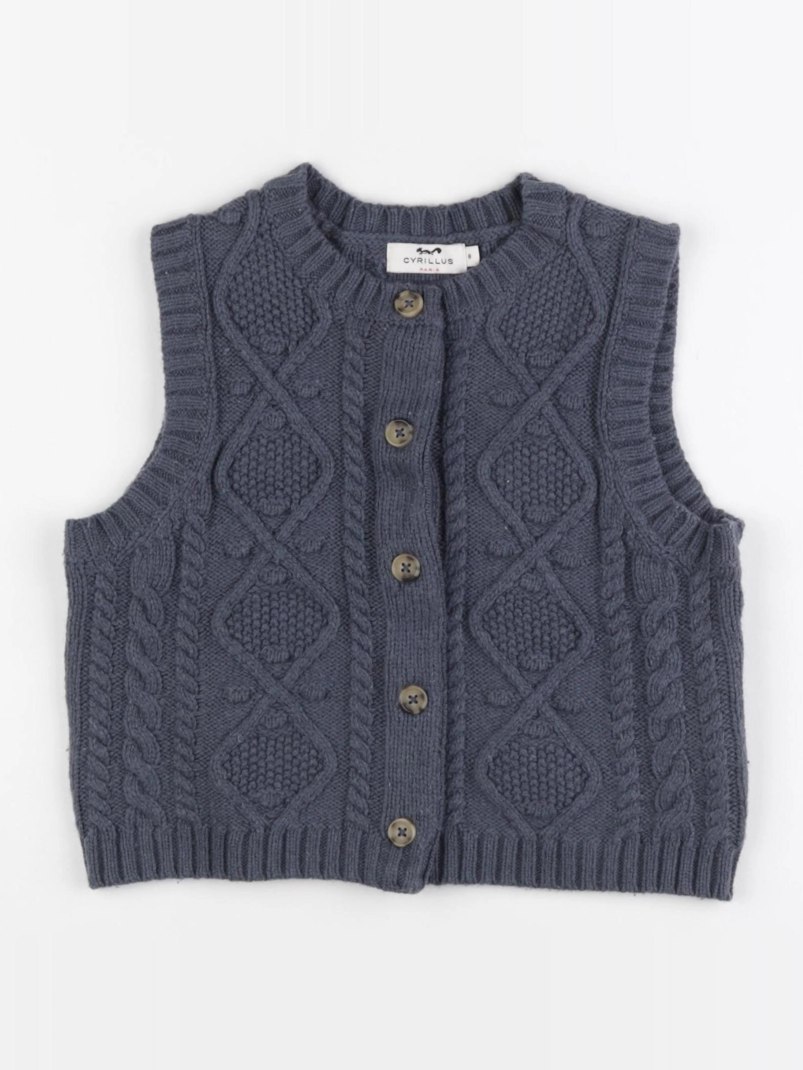 Cyrillus - gilet gris - 8 ans