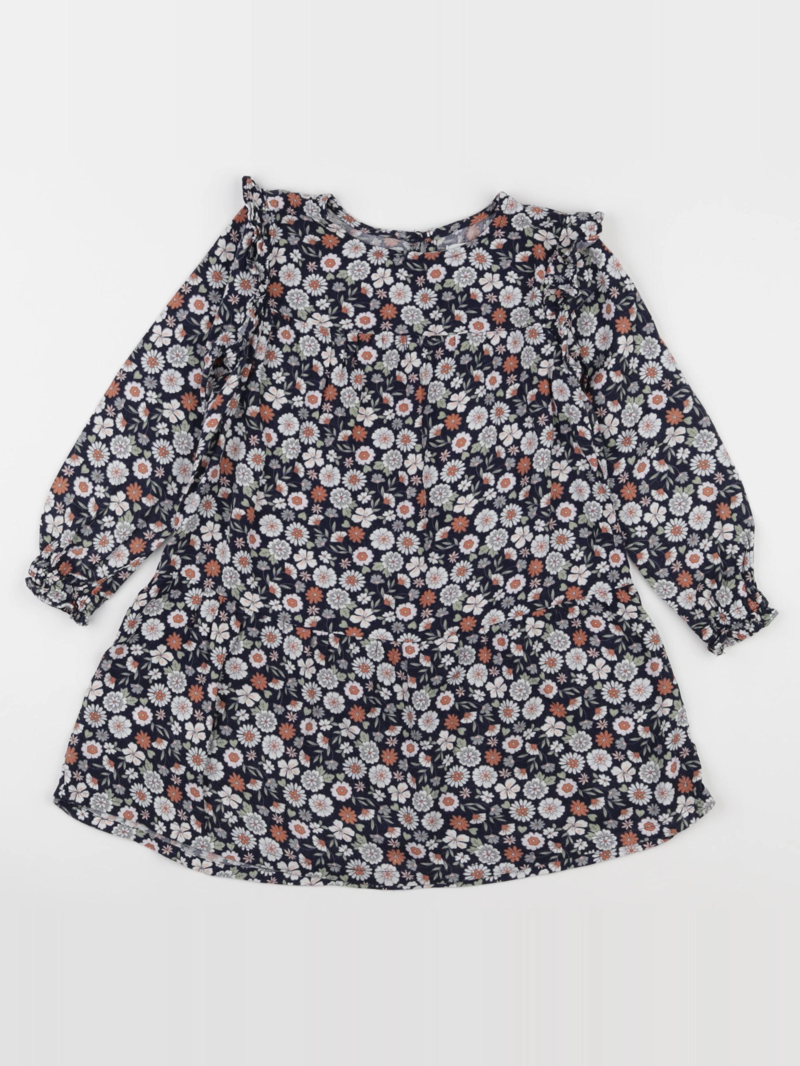 Vertbaudet - robe noir, orange - 4 ans