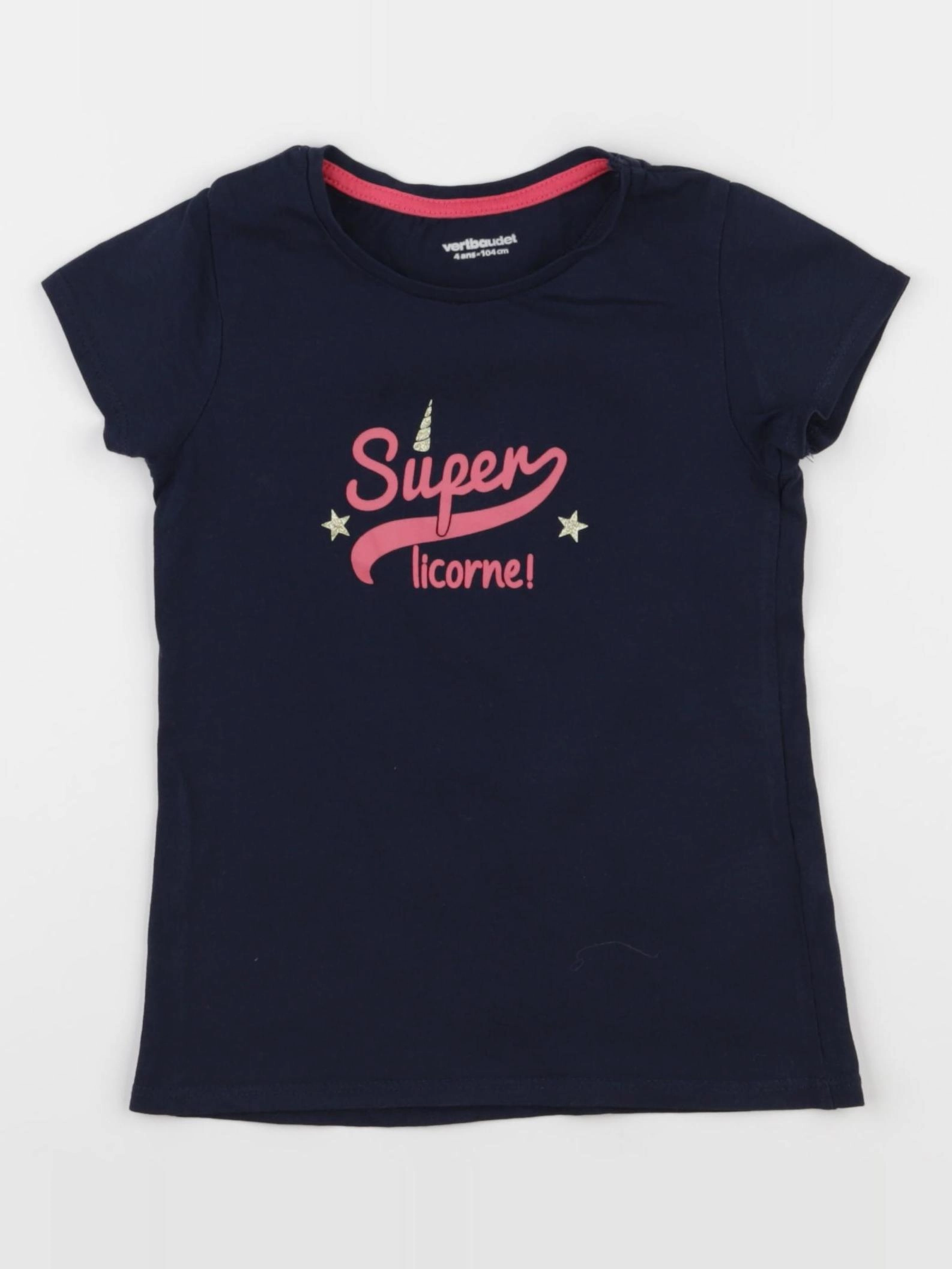 Vertbaudet - tee-shirt bleu - 4 ans