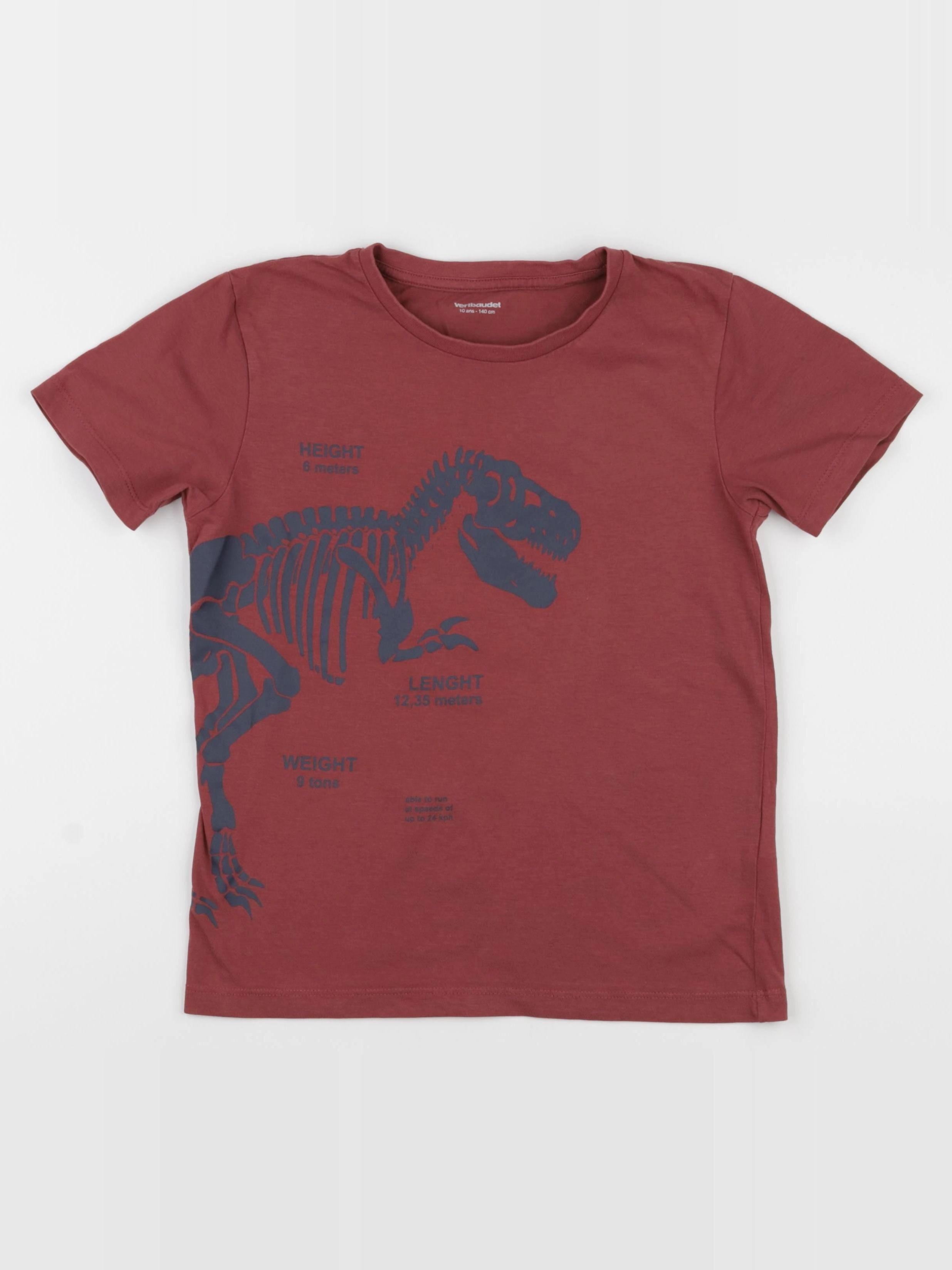 Vertbaudet - tee-shirt marron - 10 ans