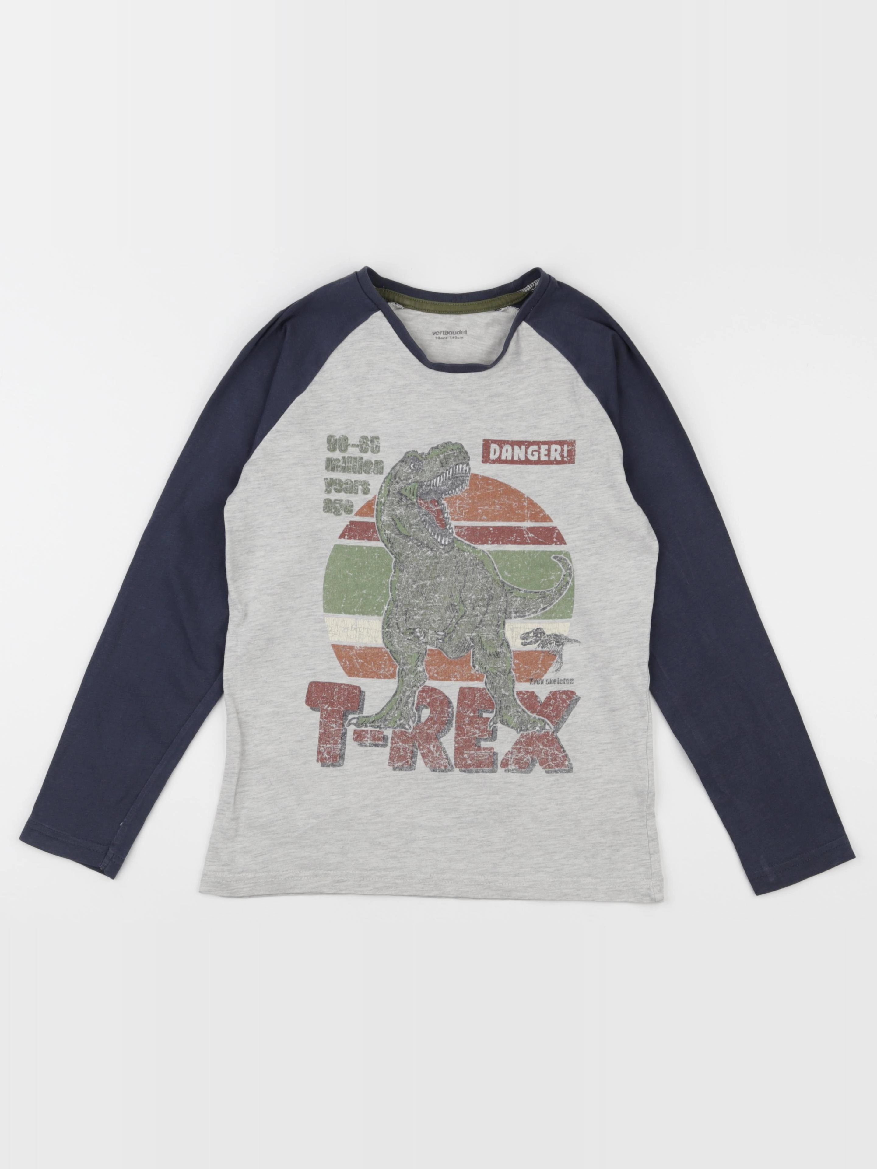 Vertbaudet - tee-shirt bleu, gris - 10 ans