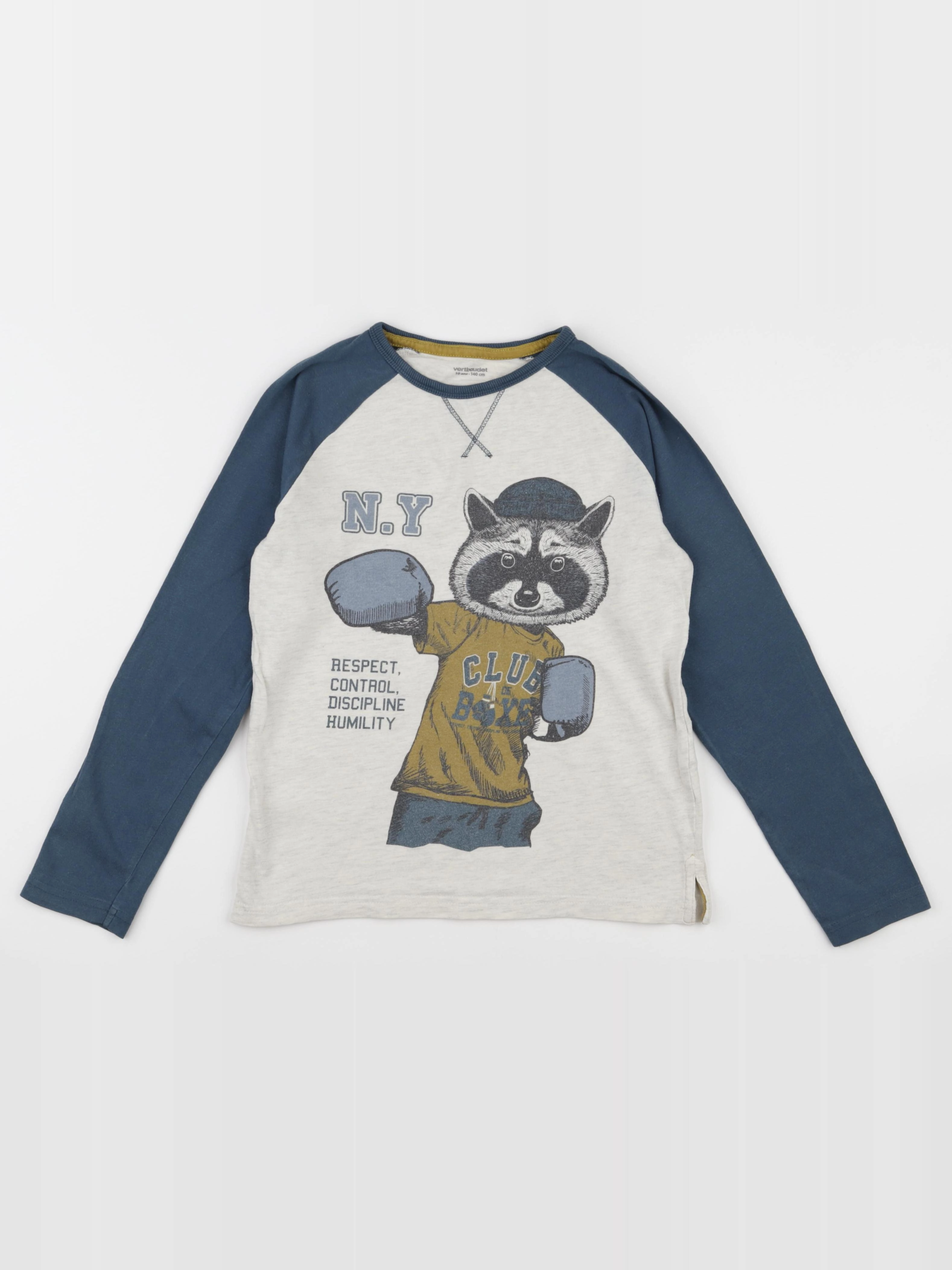 Vertbaudet - tee-shirt gris, bleu - 10 ans