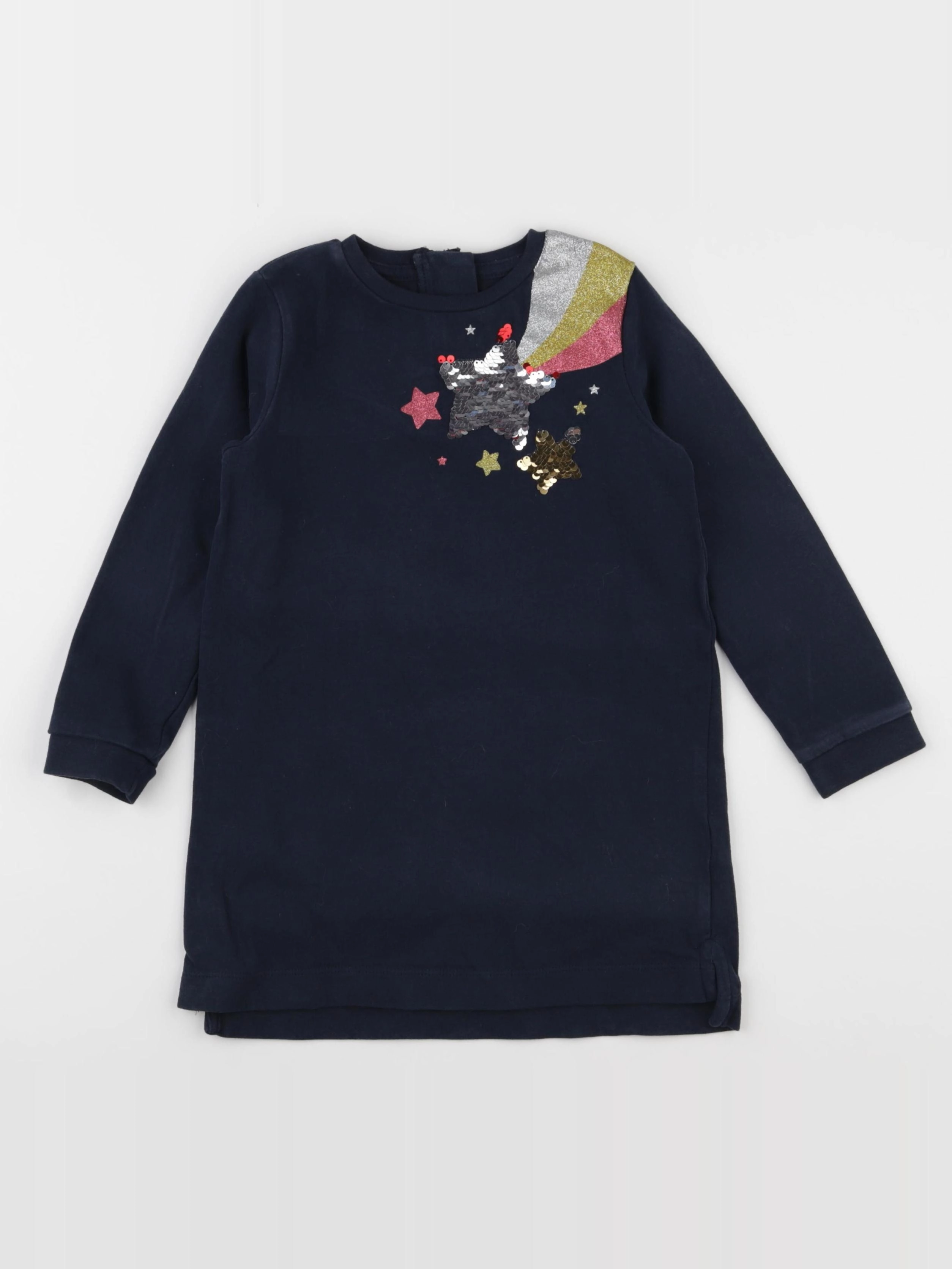 Vertbaudet - robe bleu, argent - 5 ans