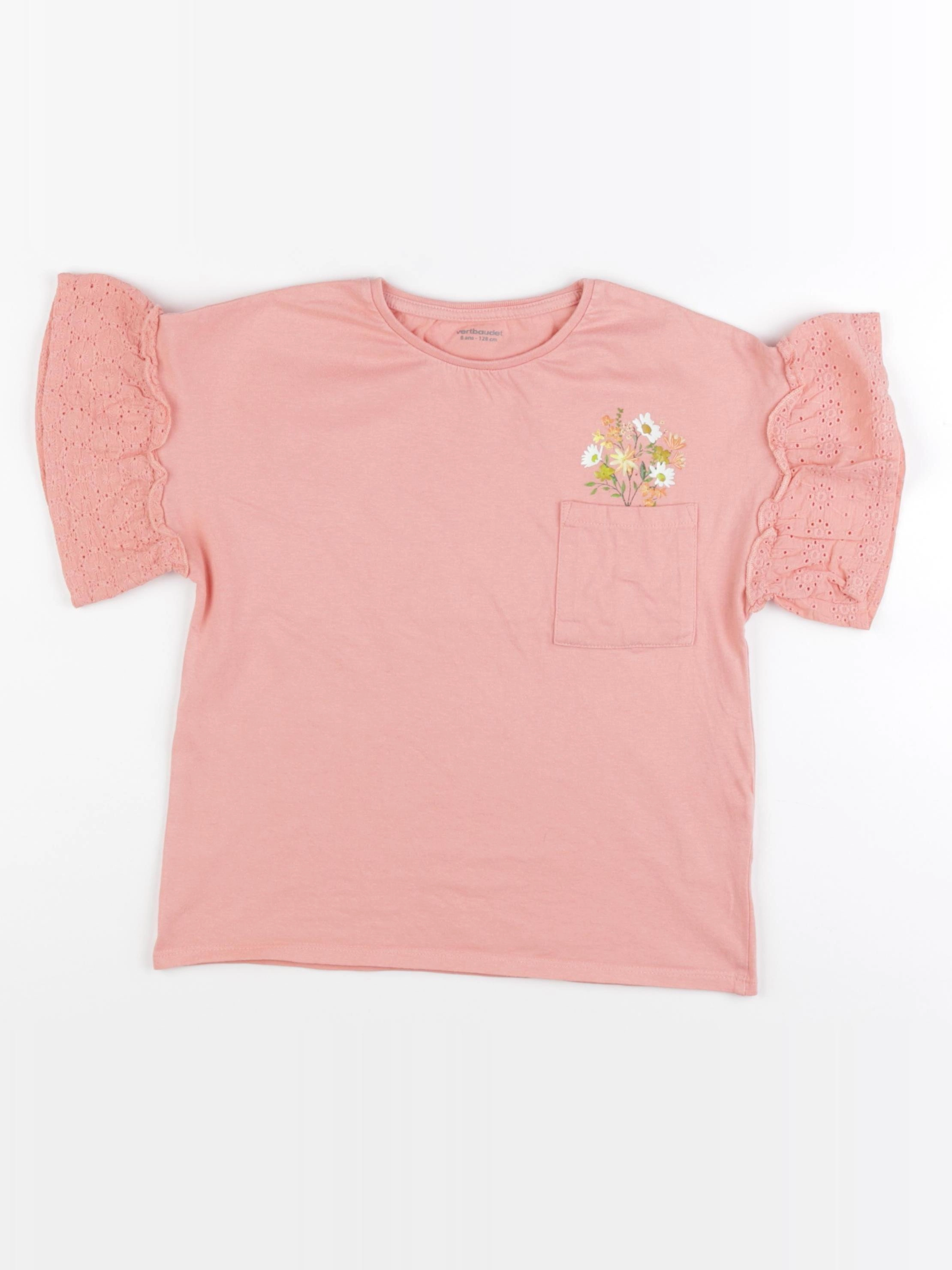 Vertbaudet - tee-shirt orange - 8 ans