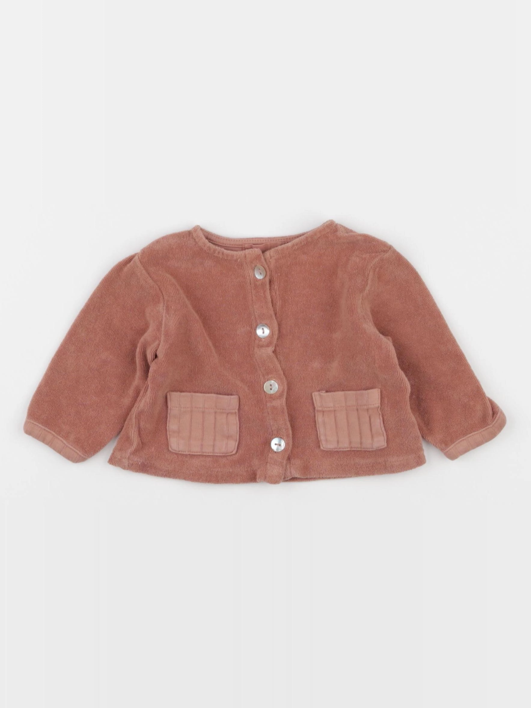 Arsène et les pipelettes - sweat éponge rose - 3 mois