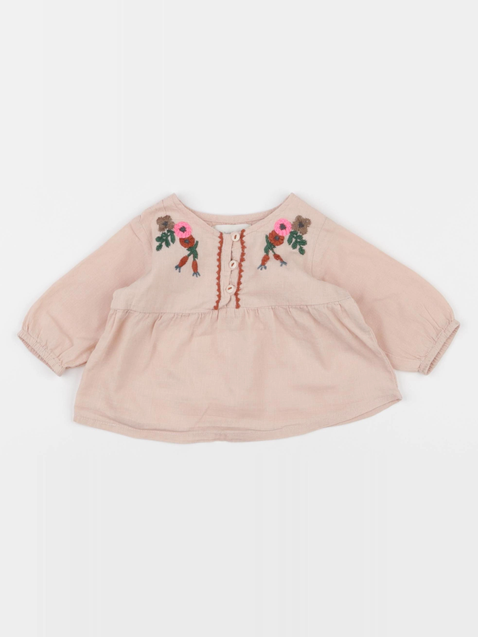 Arsène et les pipelettes - blouse rose - 3 mois