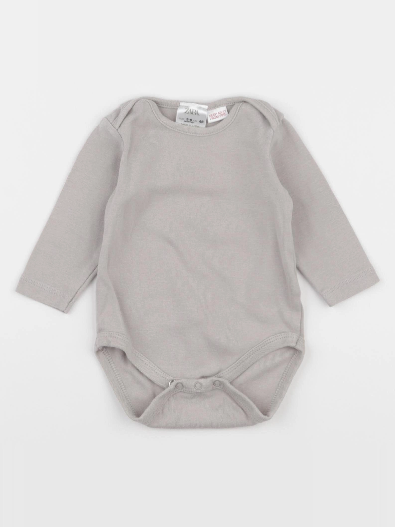 Zara - body gris - 3/6 mois
