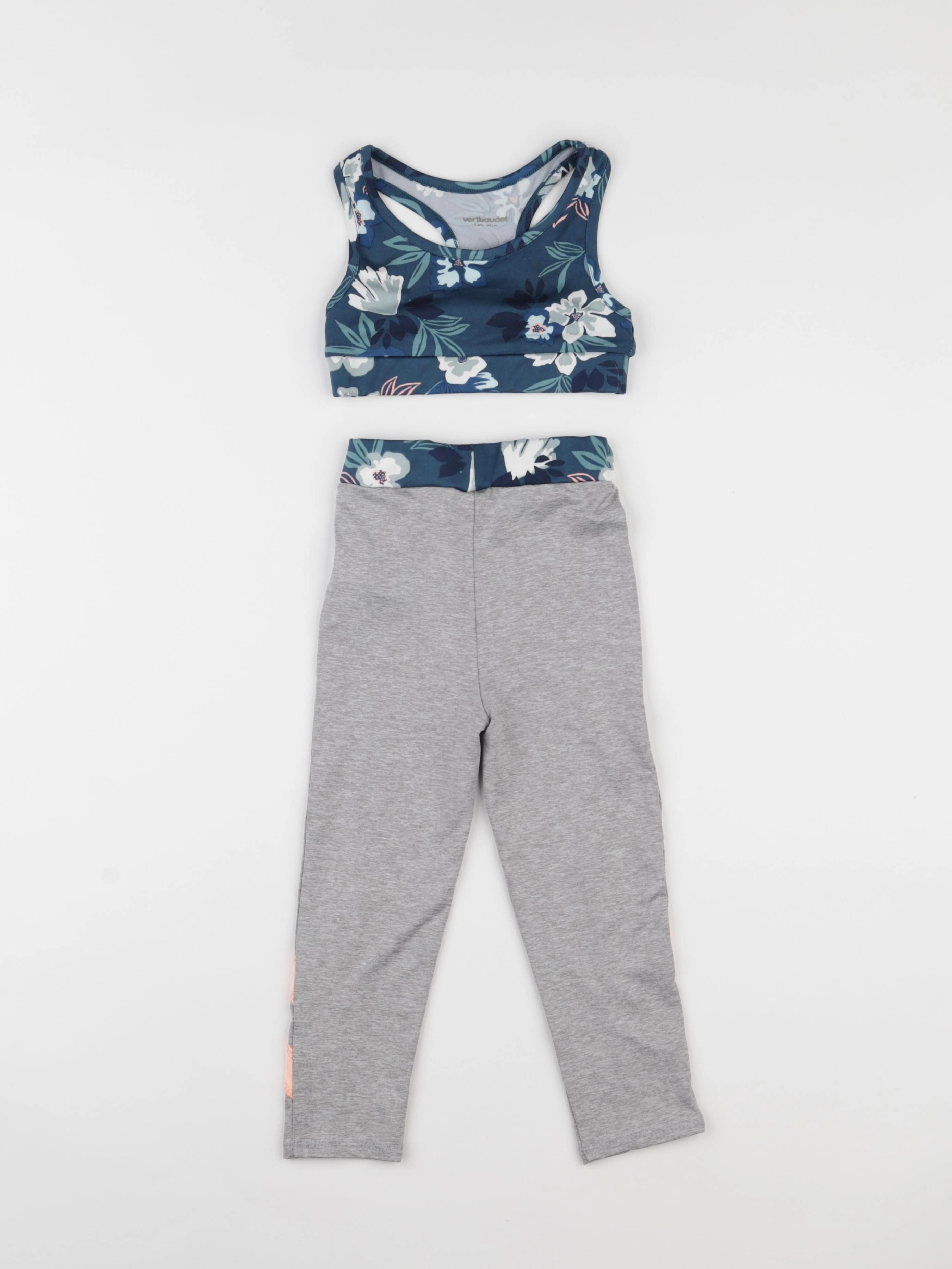 Vertbaudet - ensemble gris, bleu - 3 ans