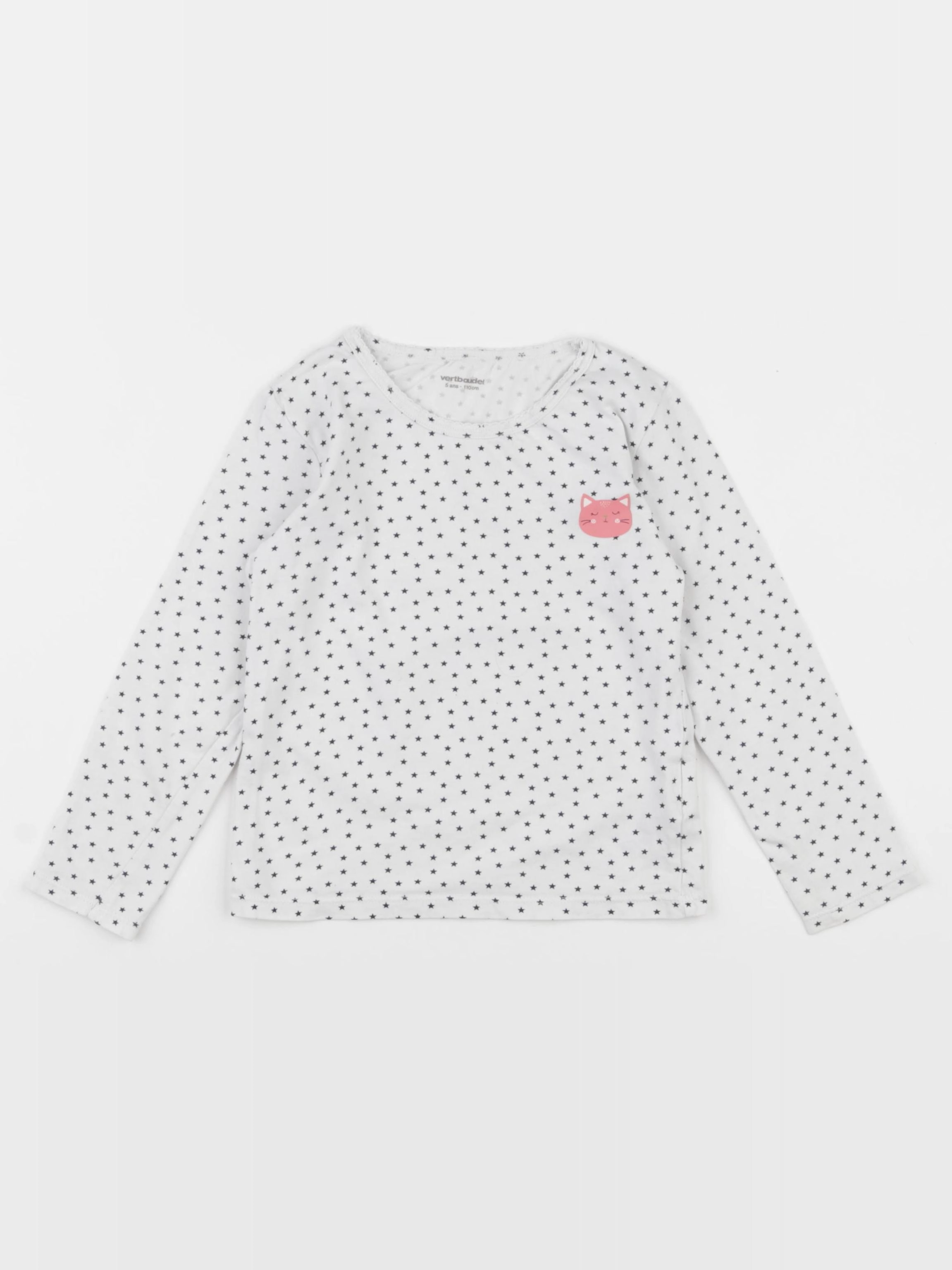 Vertbaudet - maillot de corps blanc, bleu - 5 ans