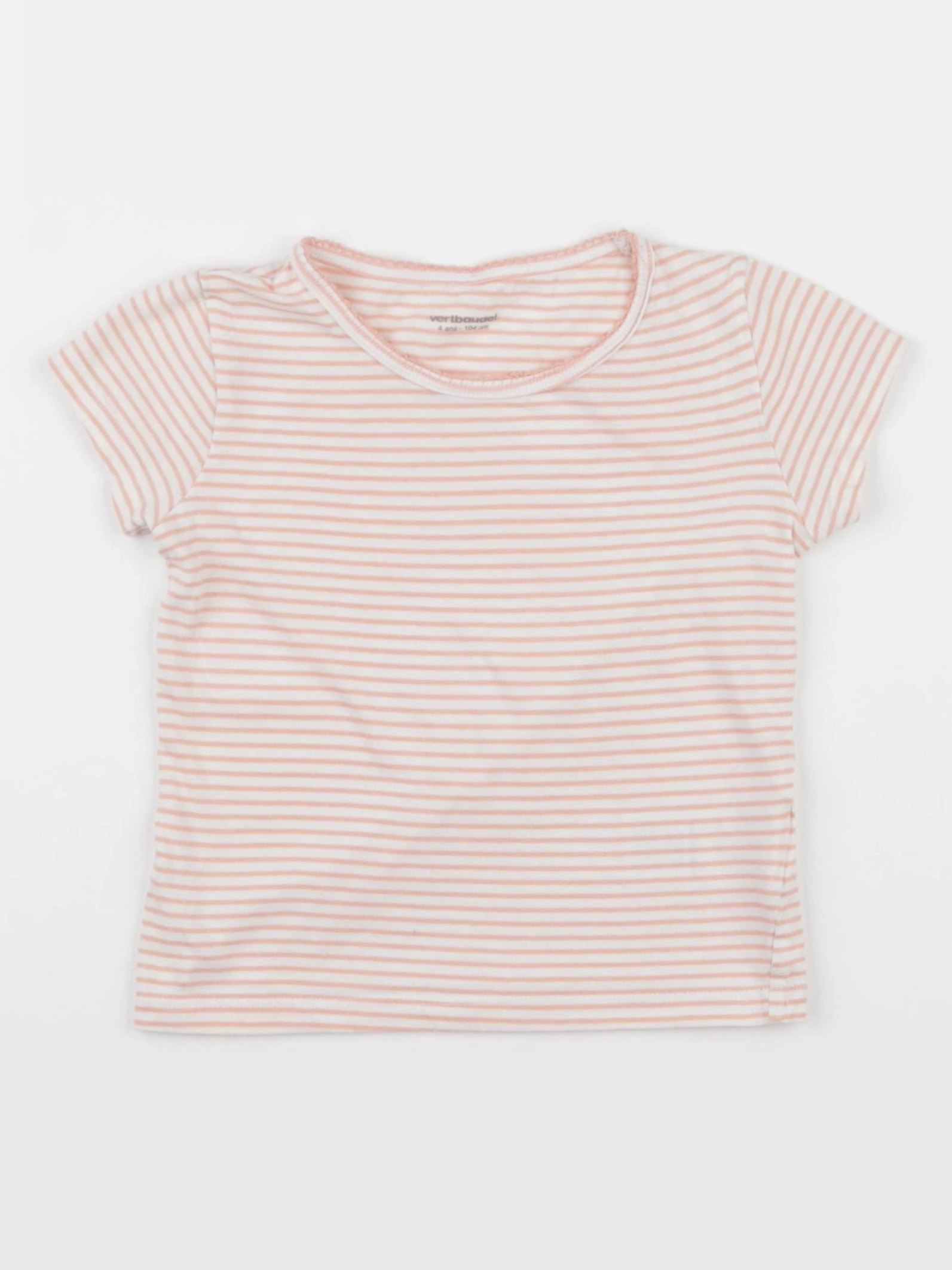 Vertbaudet - maillot de corps blanc, rose - 4 ans