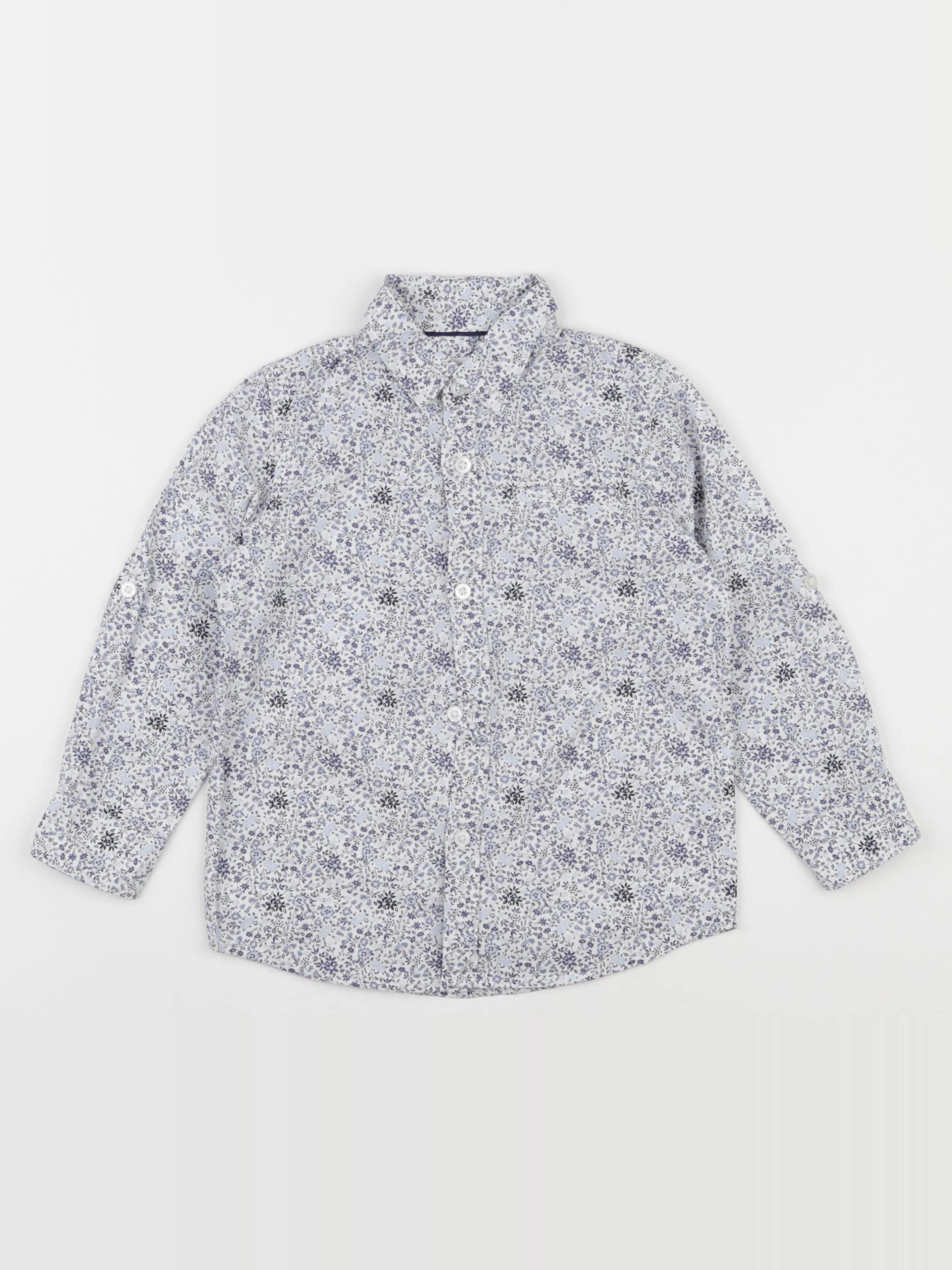 Vertbaudet - chemise blanc, bleu - 4 ans
