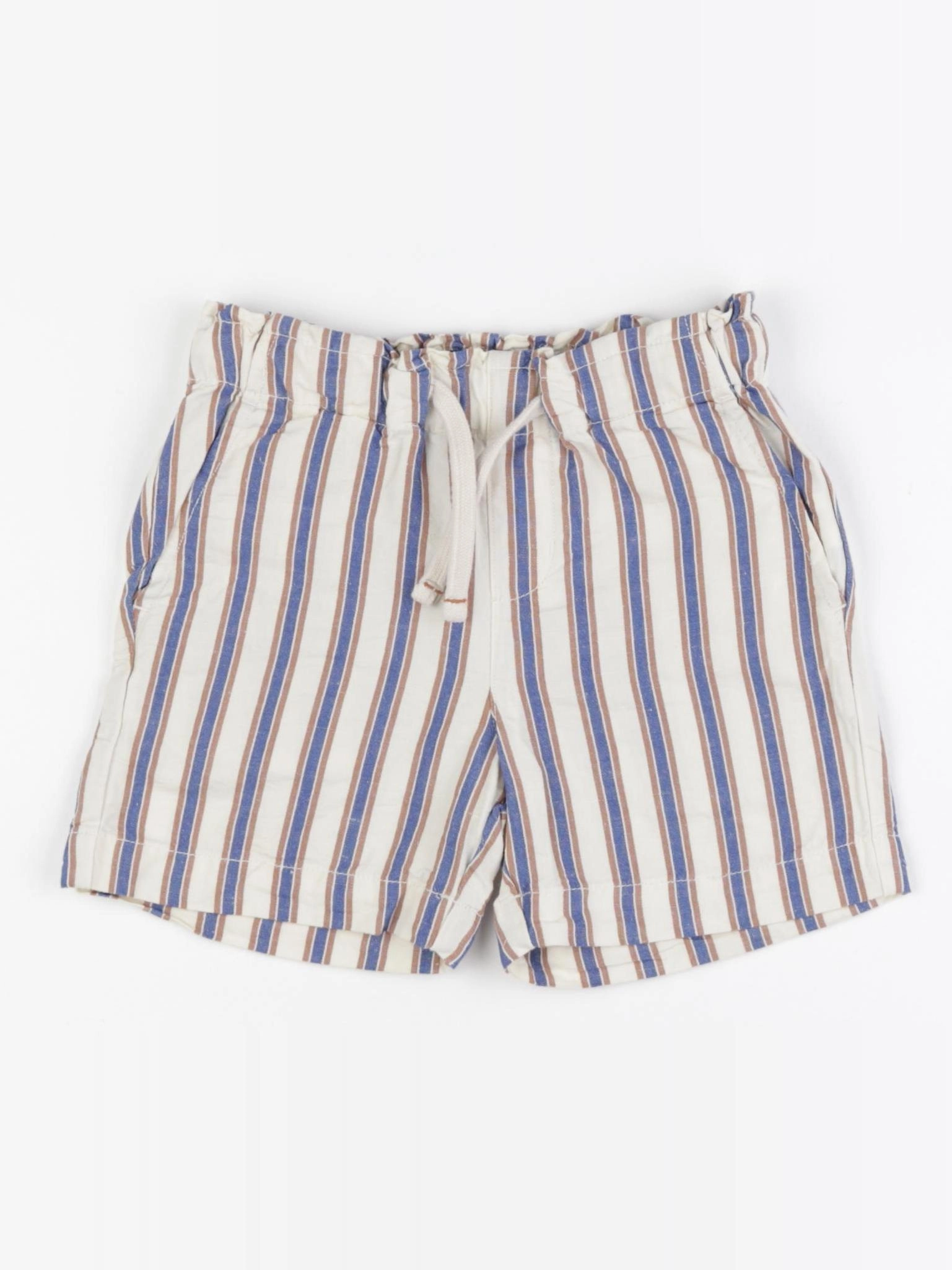 Monoprix - short beige, bleu - 5 ans