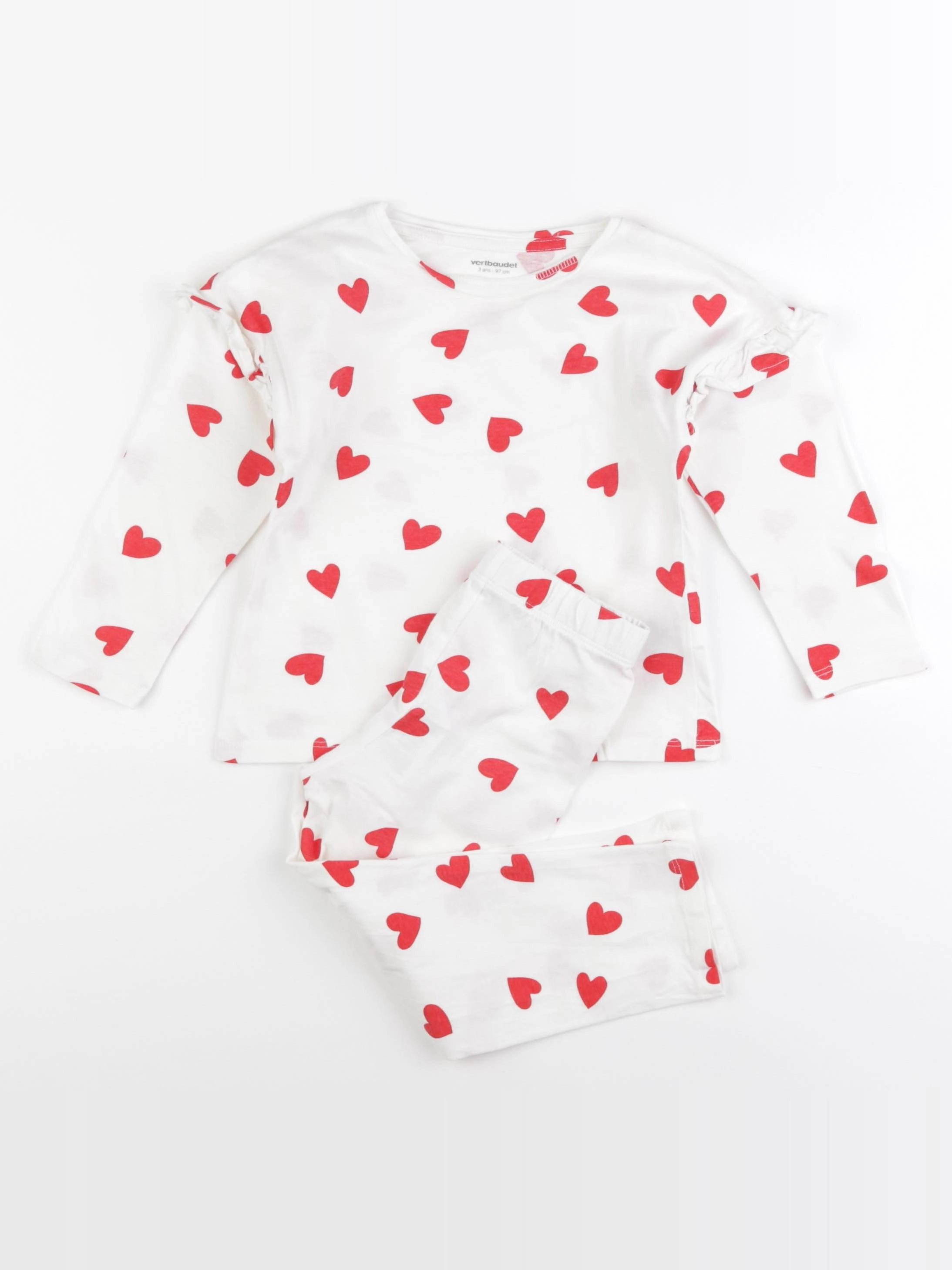 Vertbaudet - pyjama coton rouge - 3 ans