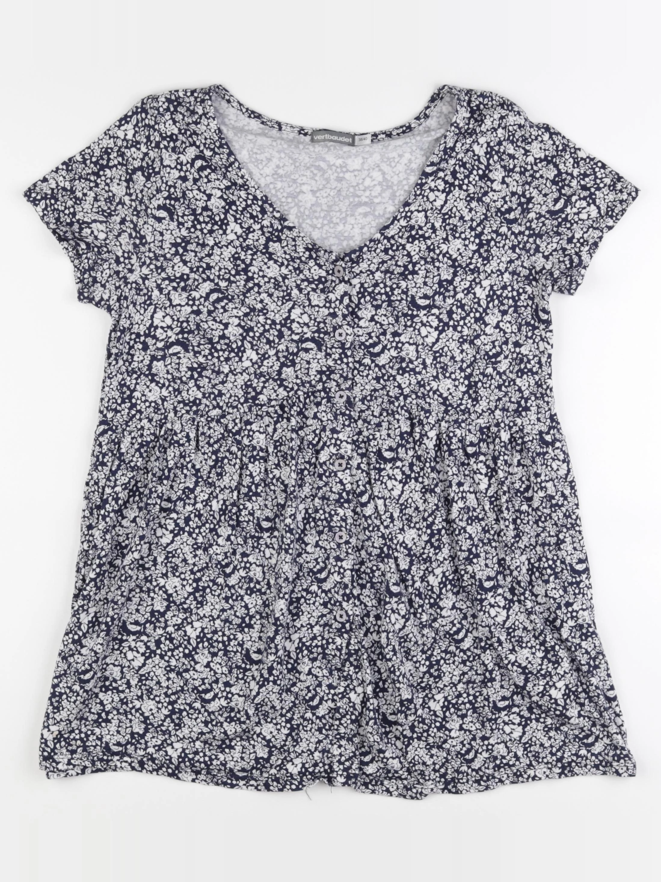 Vertbaudet - tee-shirt allaitement bleu, blanc - 38 à 40