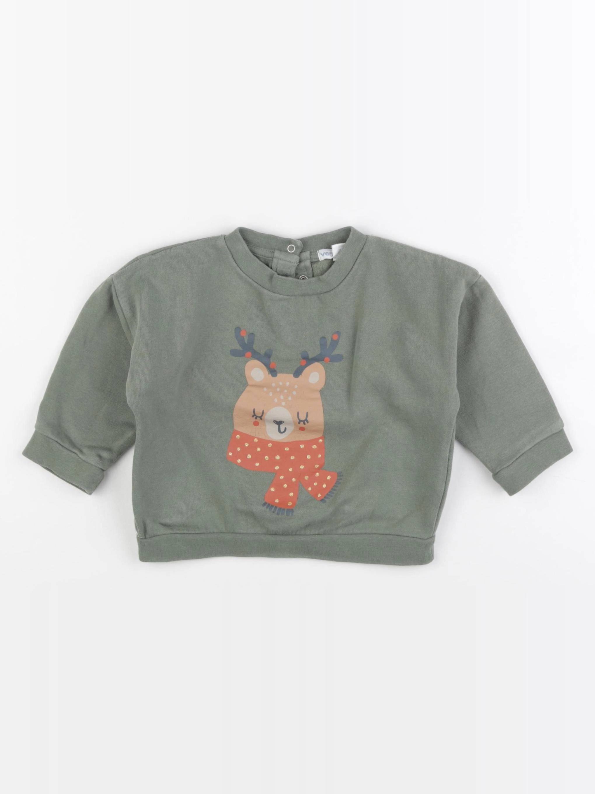 Vertbaudet - sweat vert - 18 mois