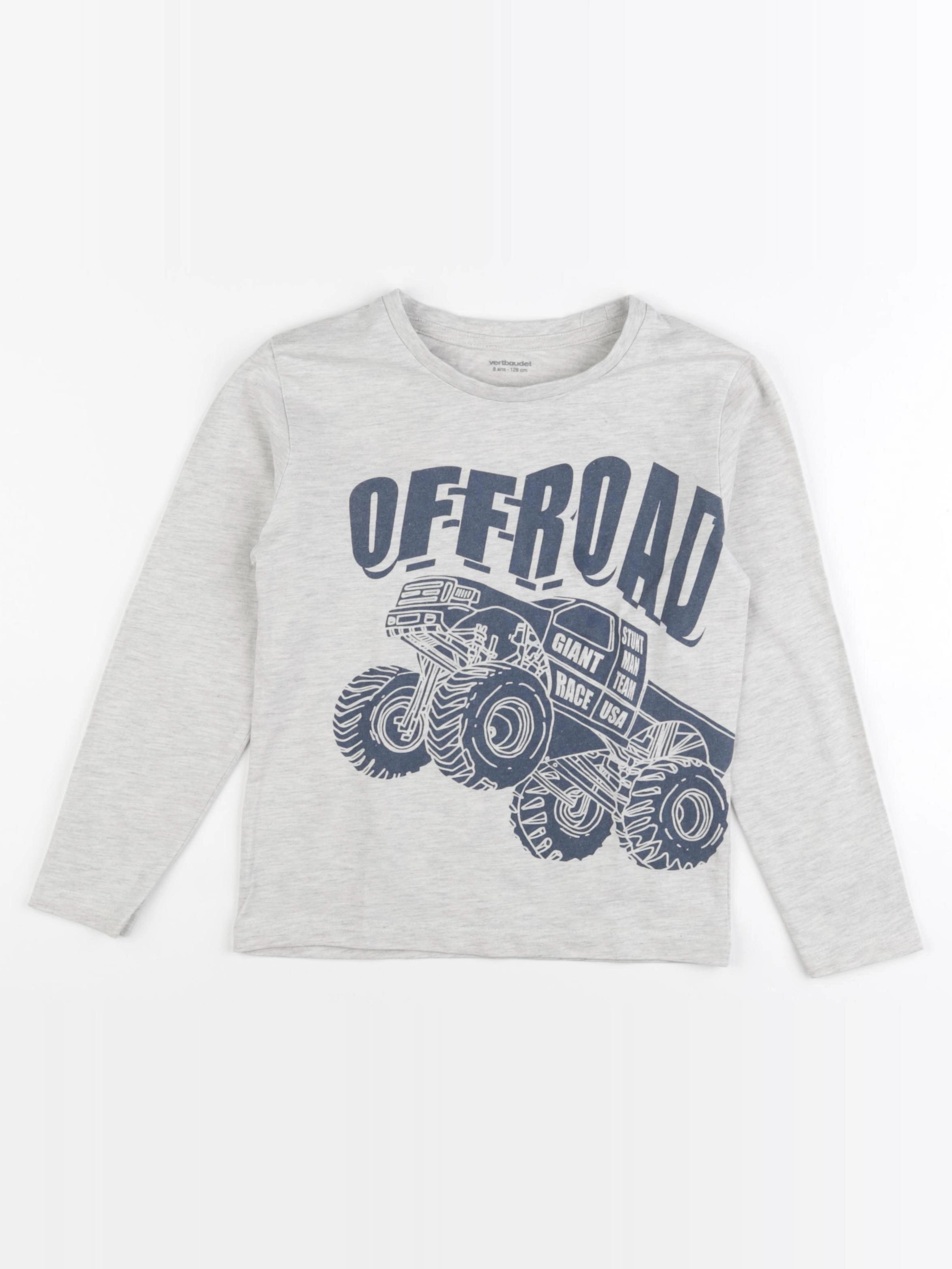 Vertbaudet - tee-shirt gris - 8 ans