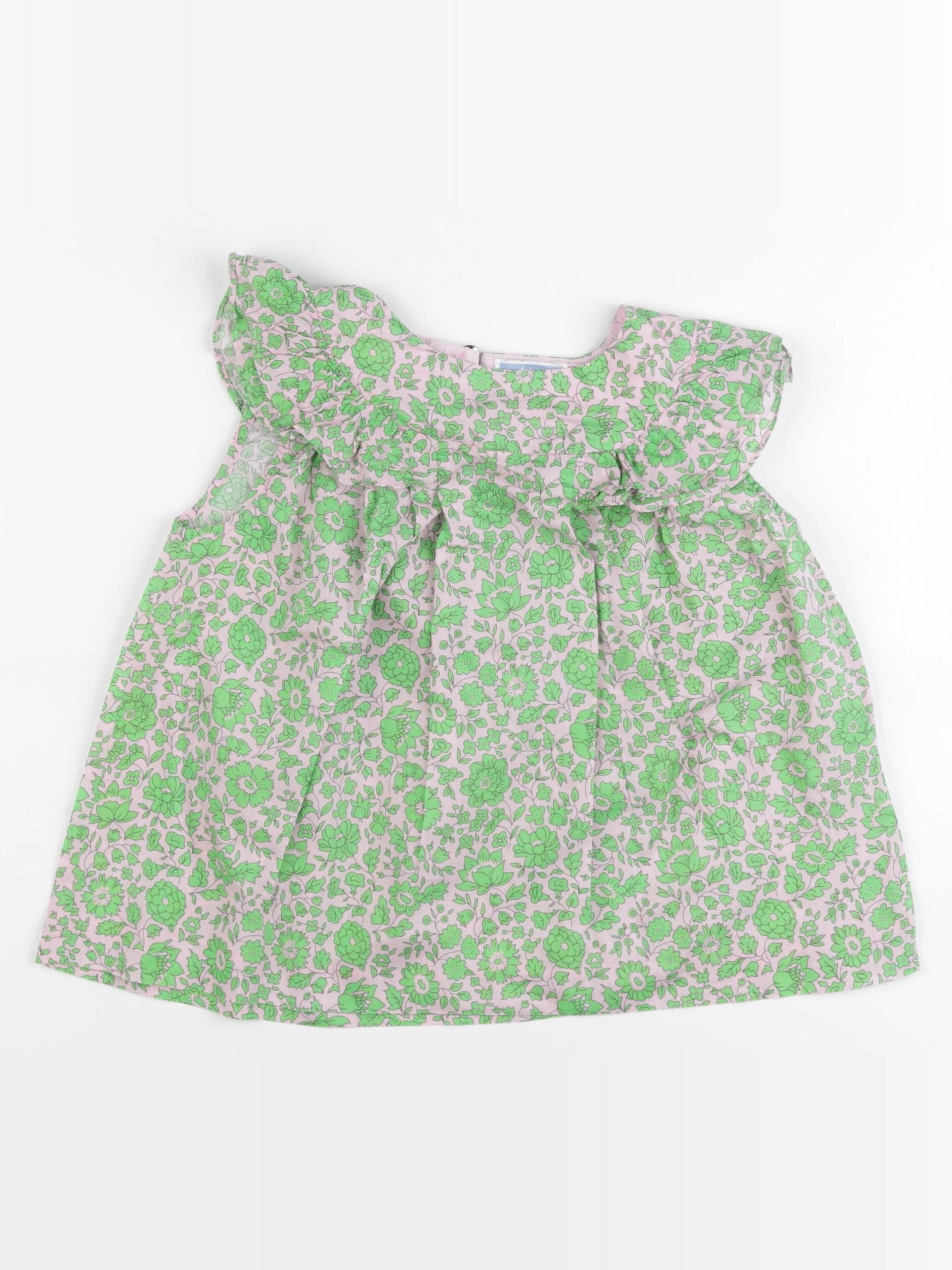 Jacadi - blouse liberty vert, rose - 5 ans