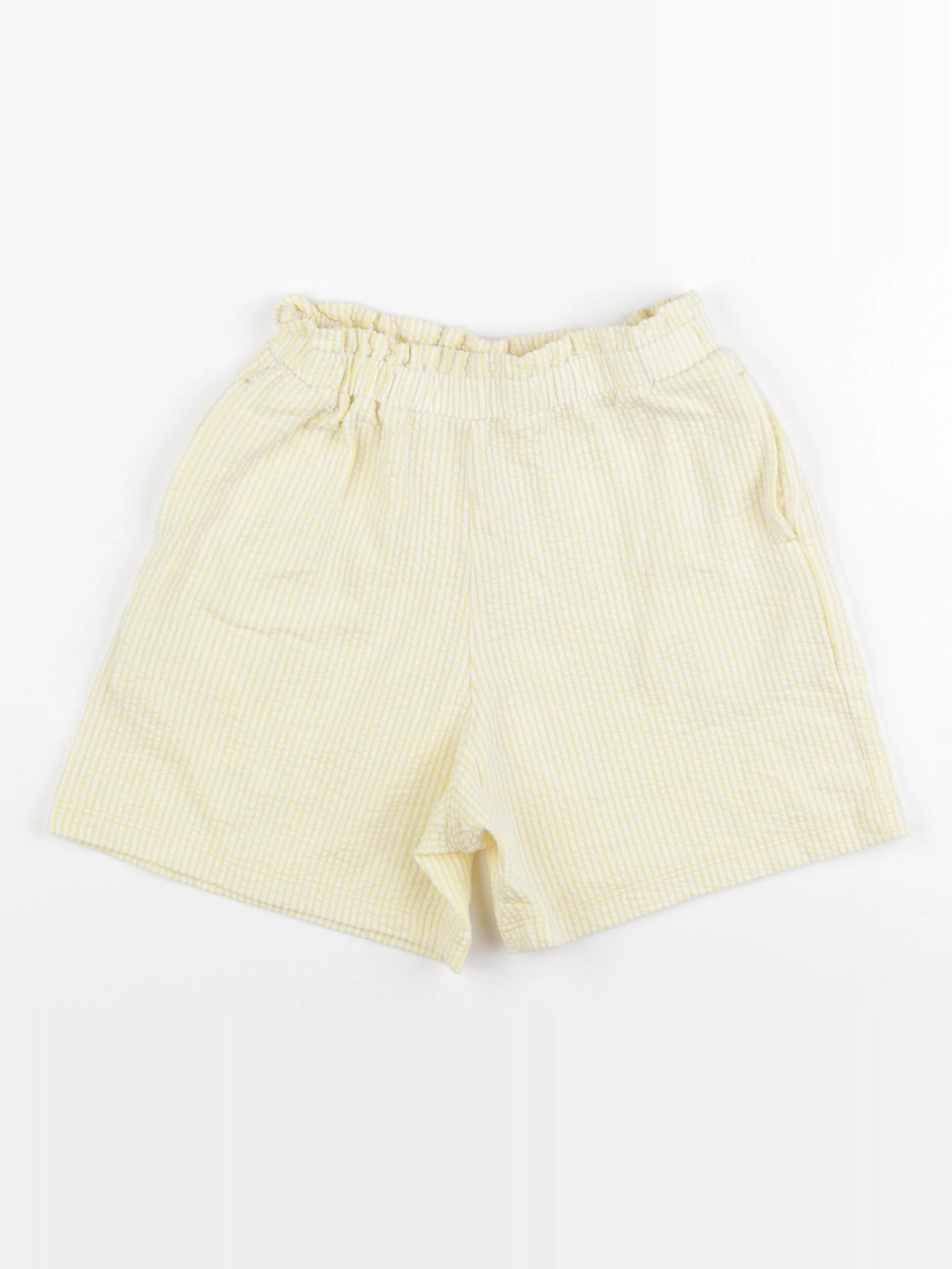 Uniqlo - short jaune, blanc - 3/4 ans