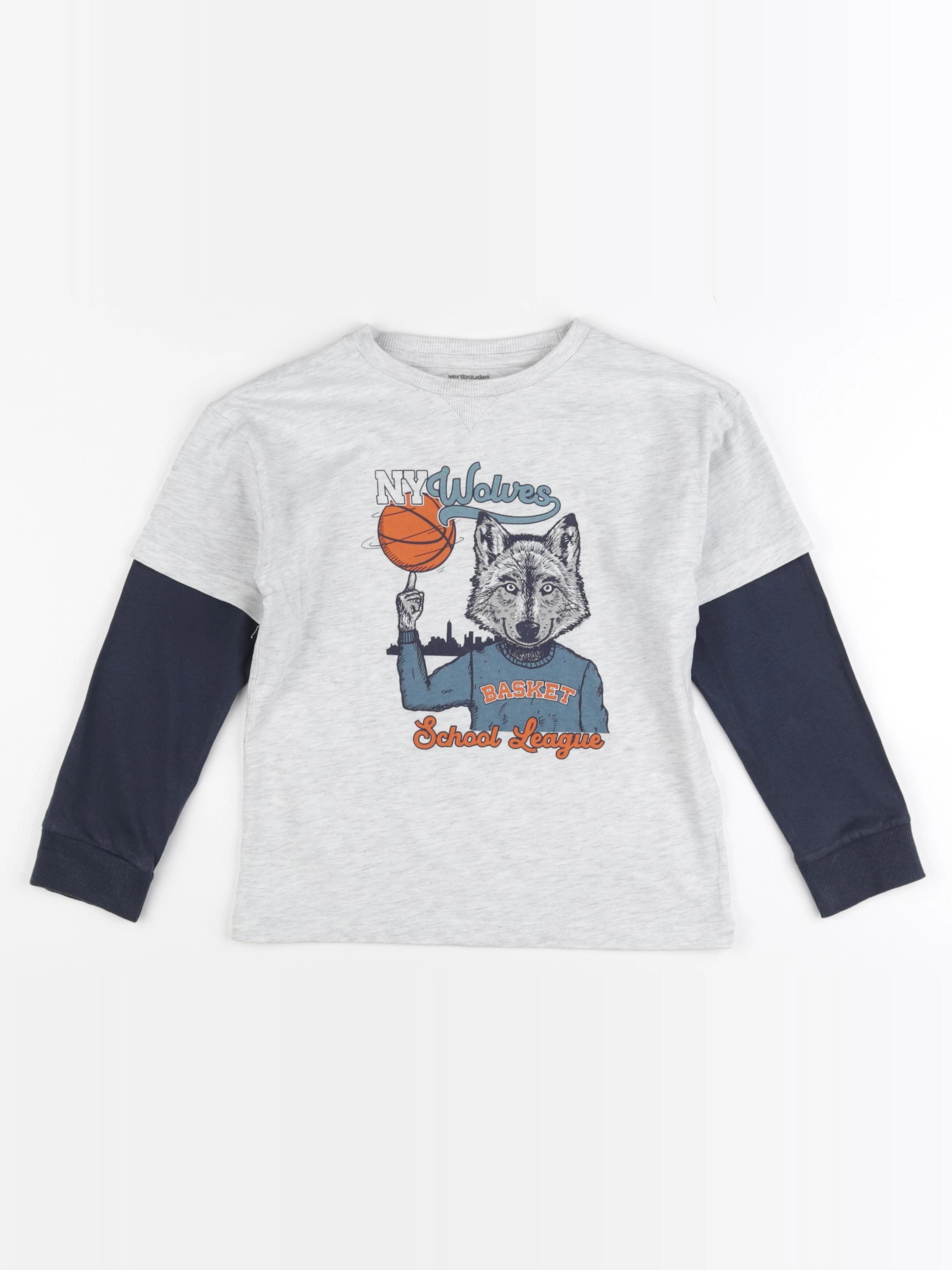 Vertbaudet - tee-shirt gris - 8 ans