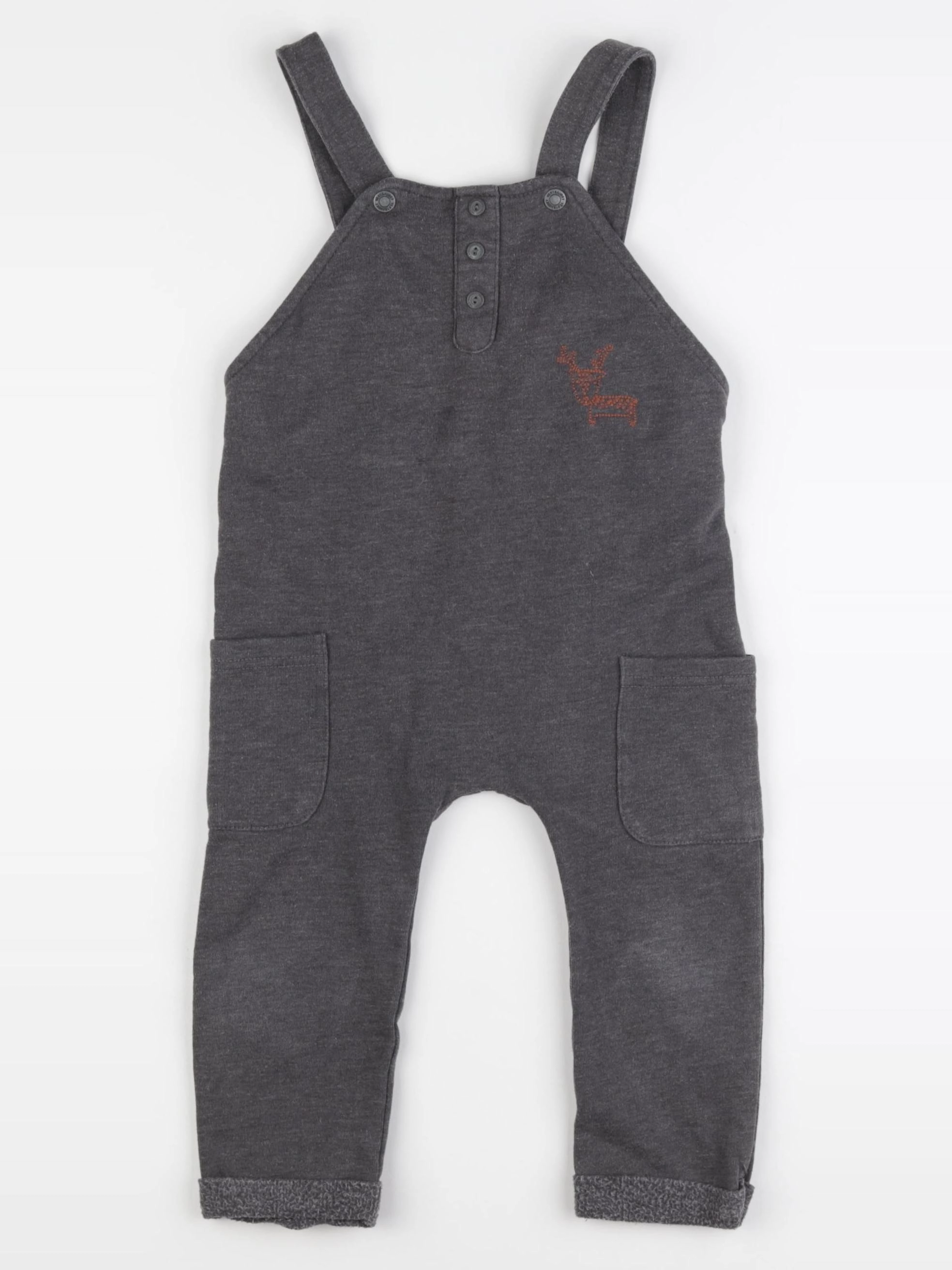 Vertbaudet - salopette gris - 2 ans