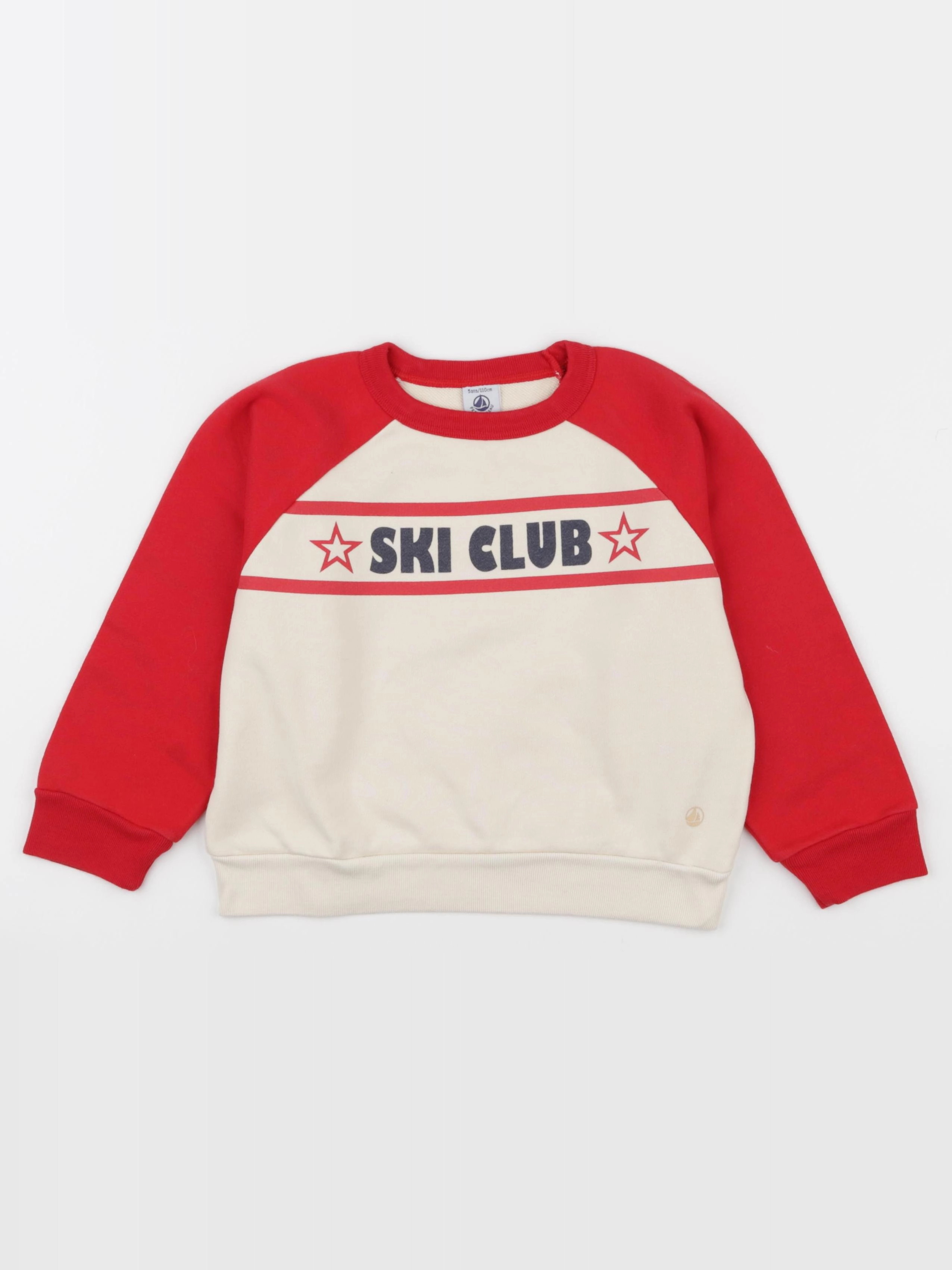 Petit Bateau - sweat rouge - 5 ans