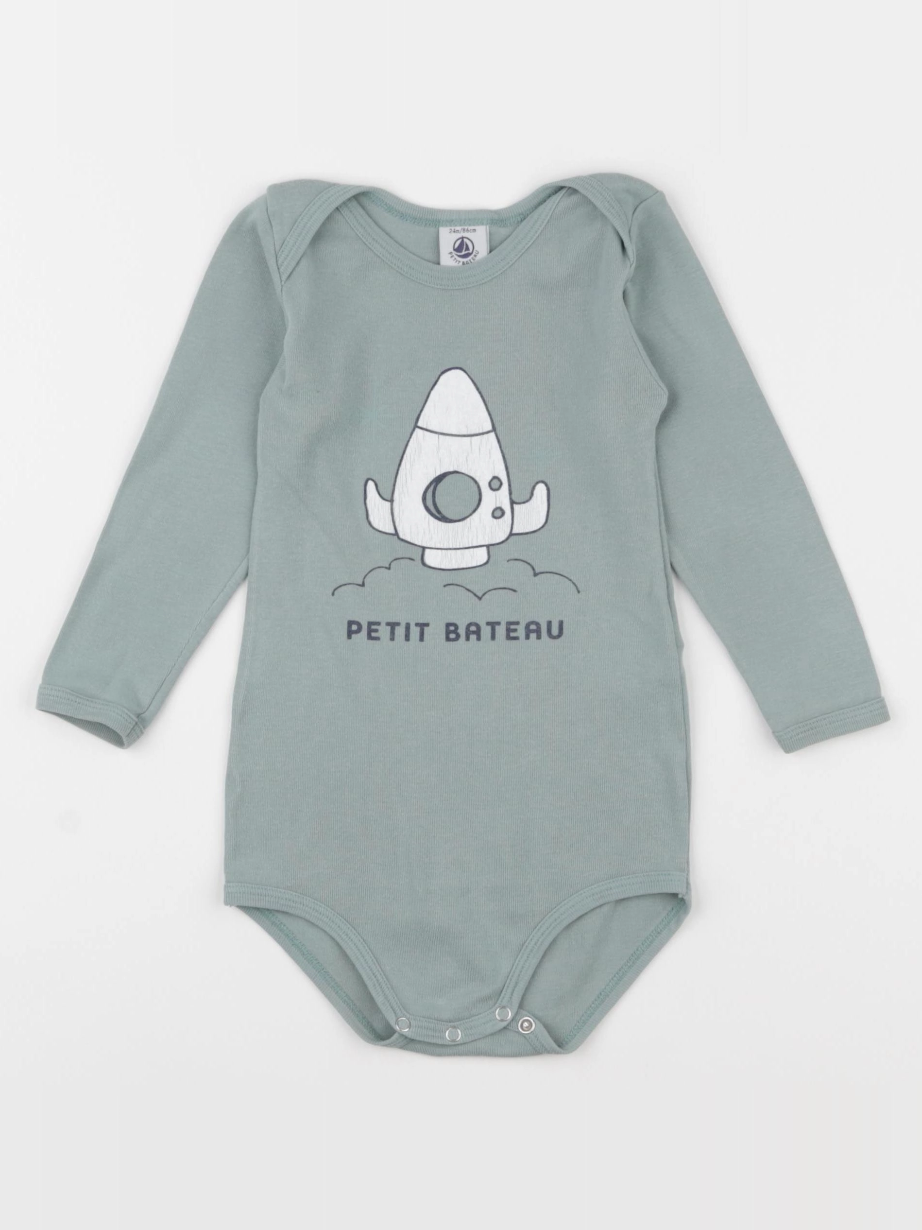 Petit Bateau - body vert - 24 mois