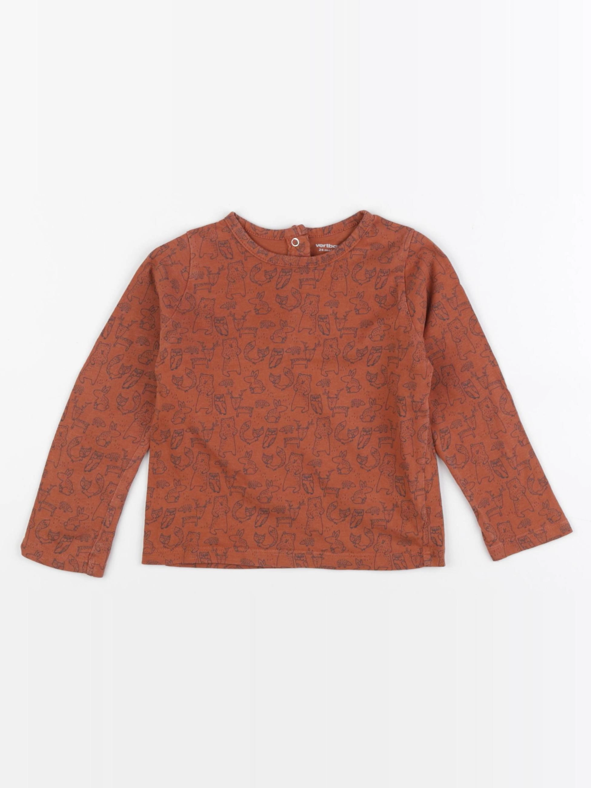 Vertbaudet - tee-shirt marron - 24 mois