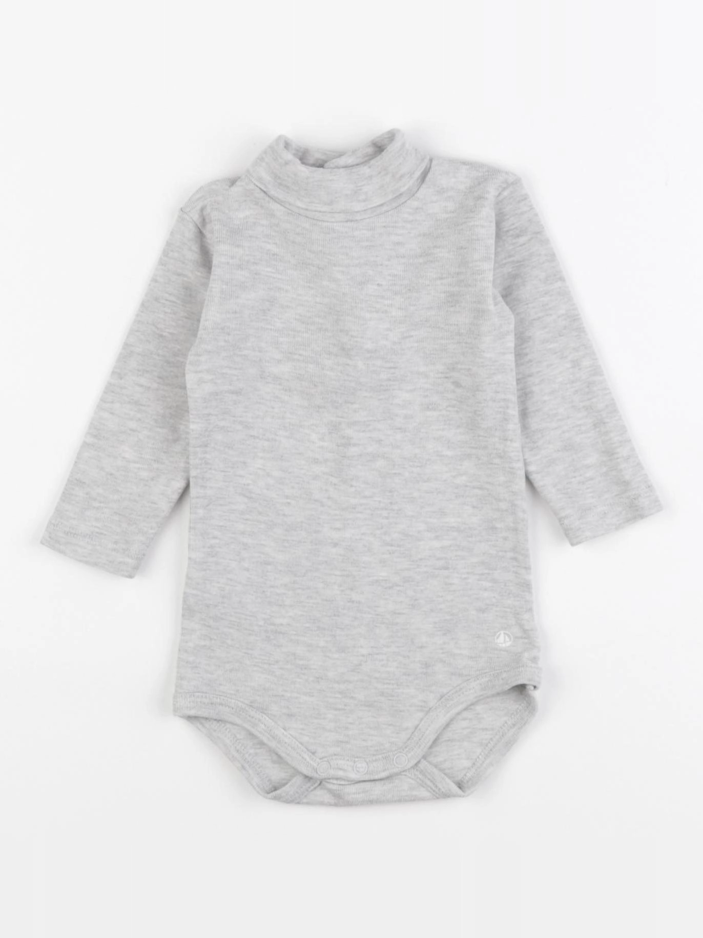 Petit Bateau - body à col gris - 3 mois