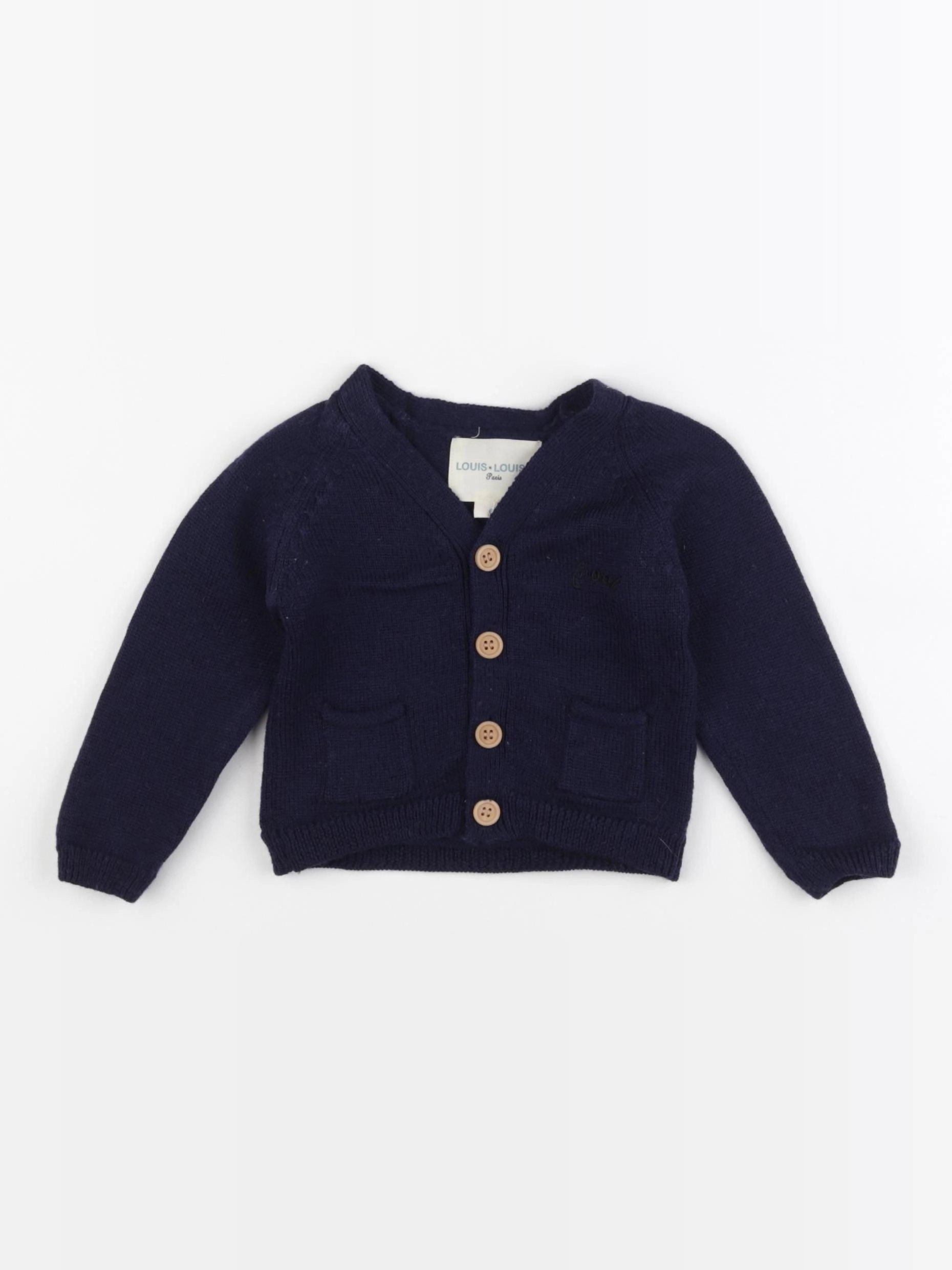 Louis Louise - gilet bleu - 6 mois