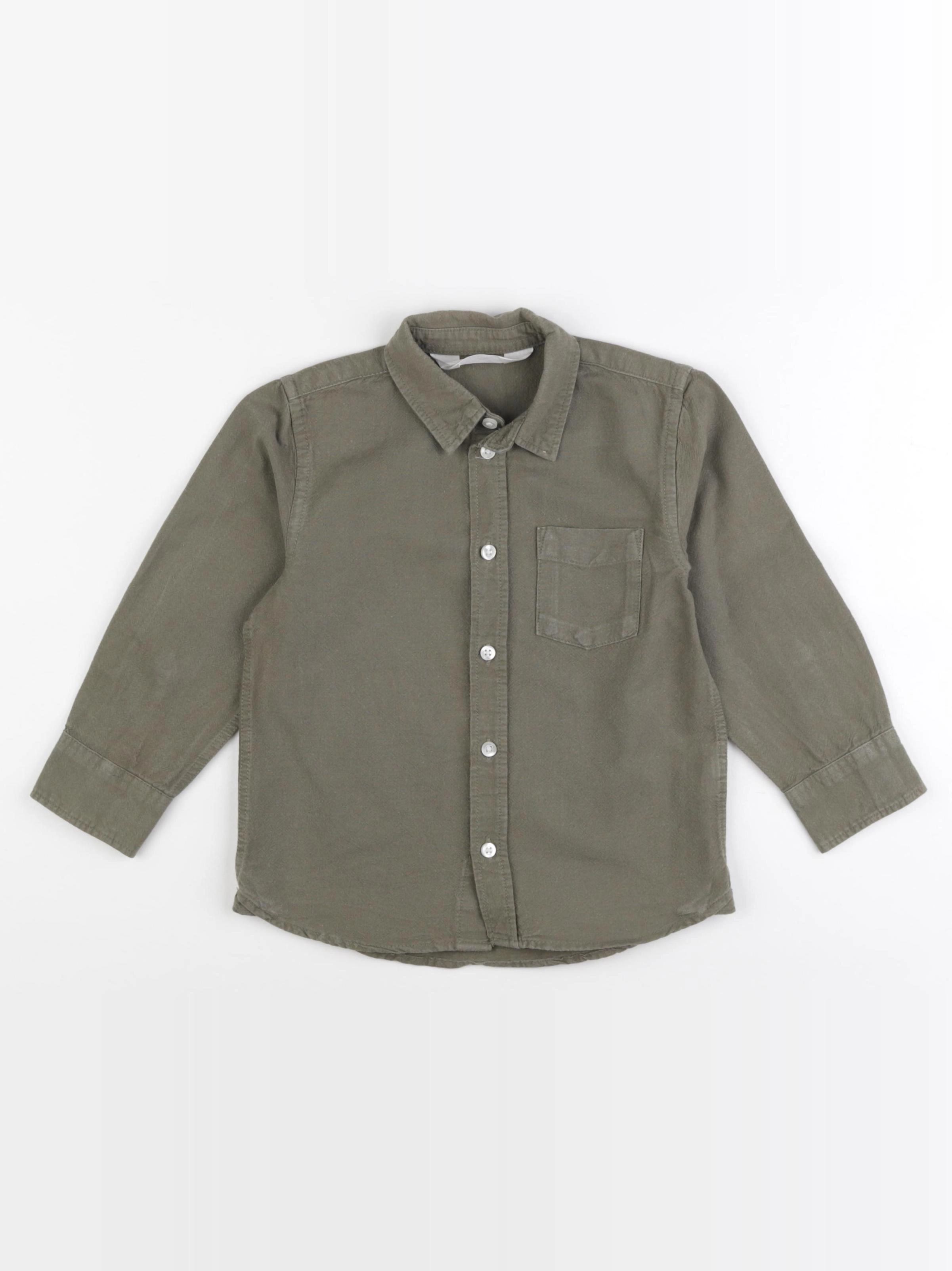 H&M - chemise vert - 3/4 ans