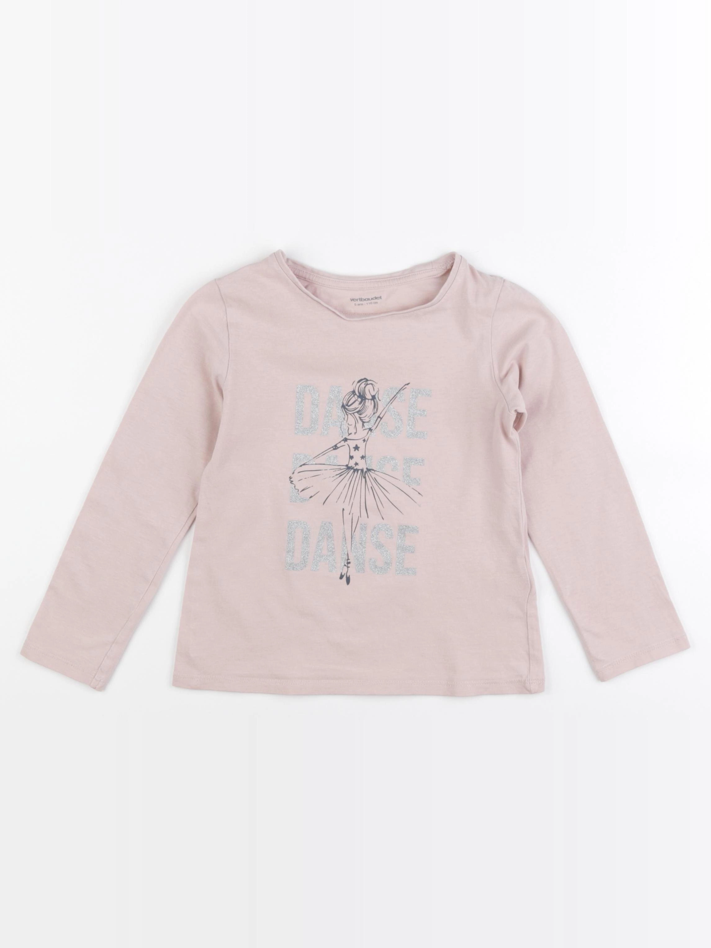 Vertbaudet - tee-shirt rose - 5 ans