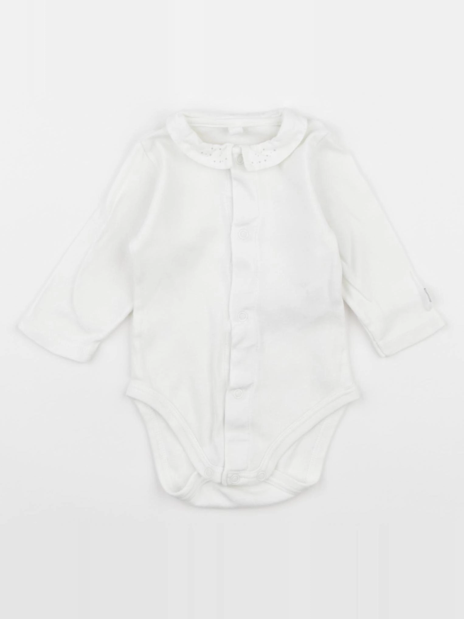 Petit Bateau - body à col blanc - 3 mois