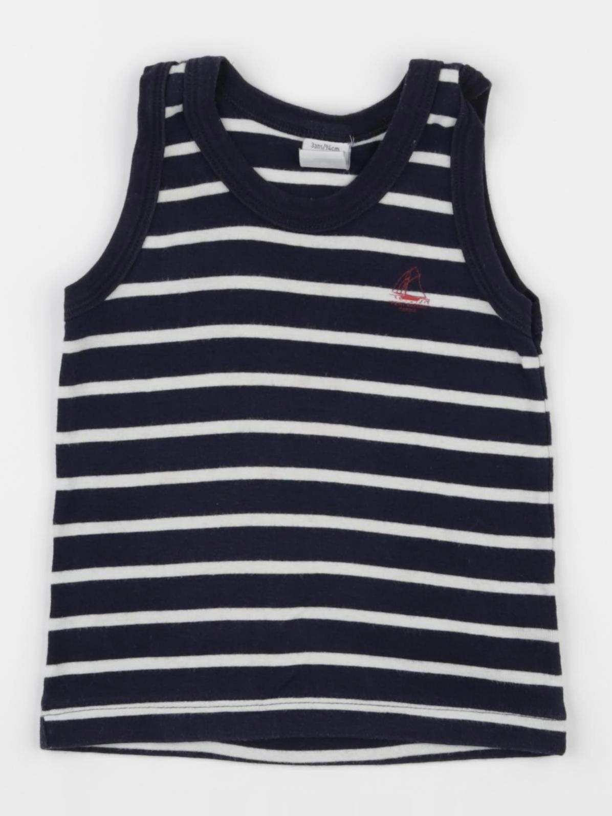 Petit Bateau - maillot de corps bleu - 3 ans