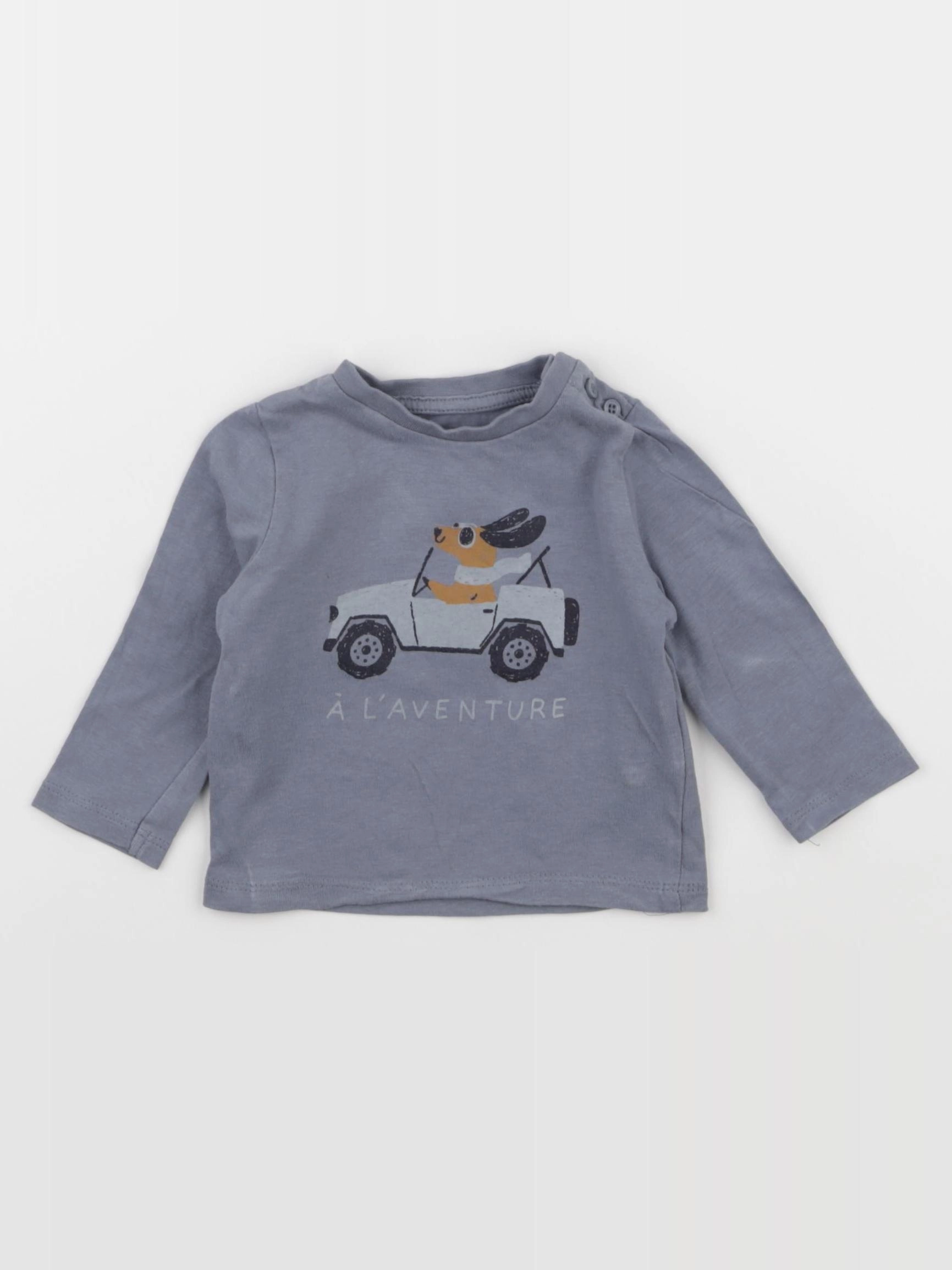 Vertbaudet - tee-shirt bleu - 3 mois