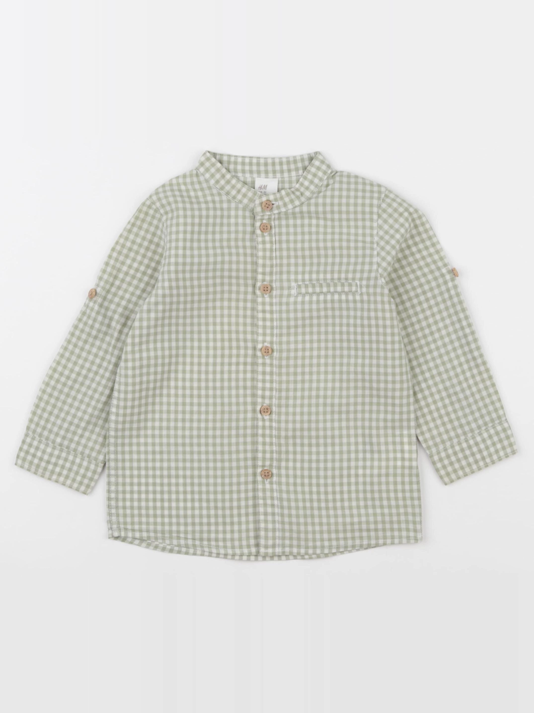 H&M - chemise vert - 12/18 mois