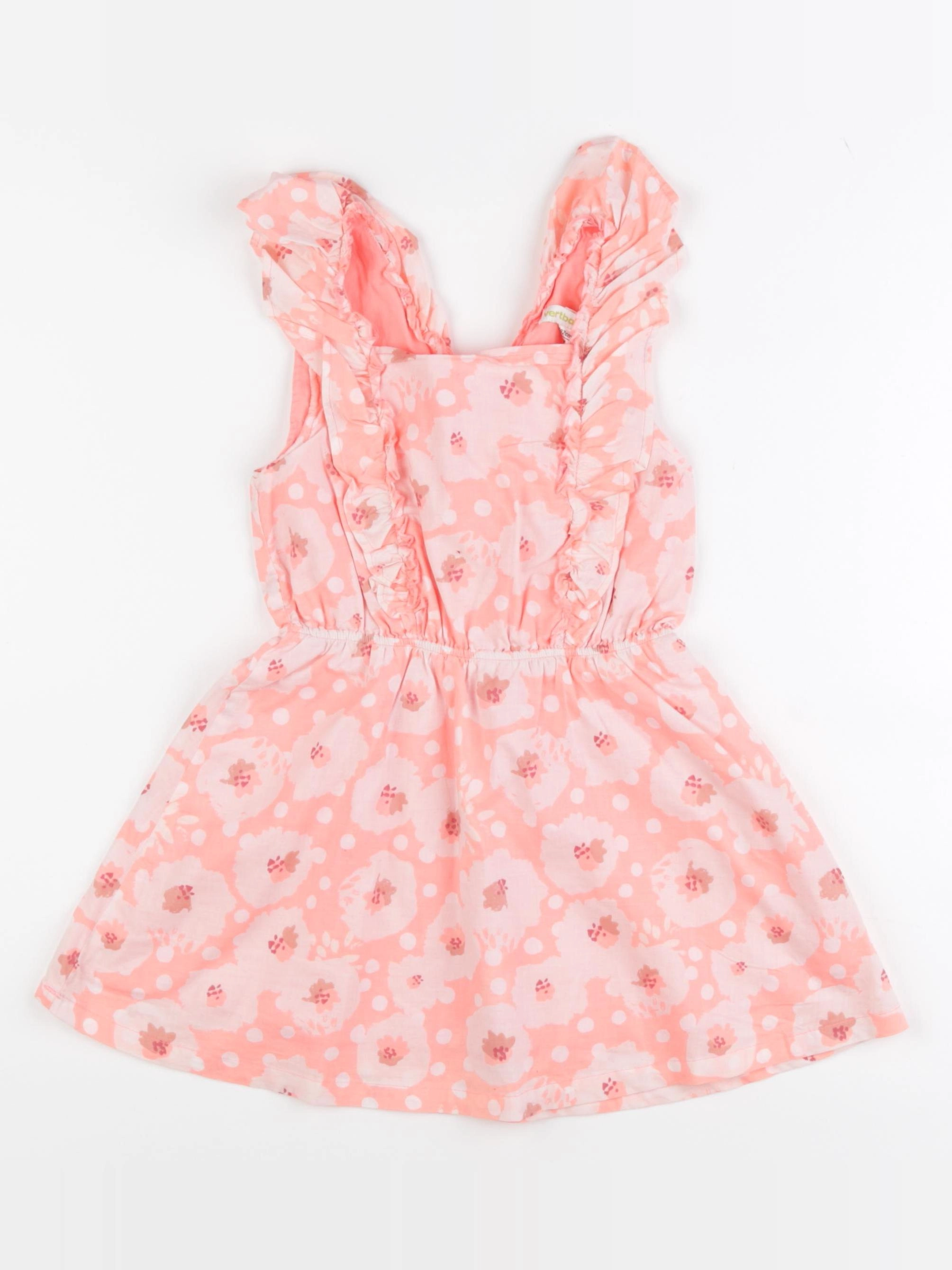 Vertbaudet - robe rose fluo - 4 ans