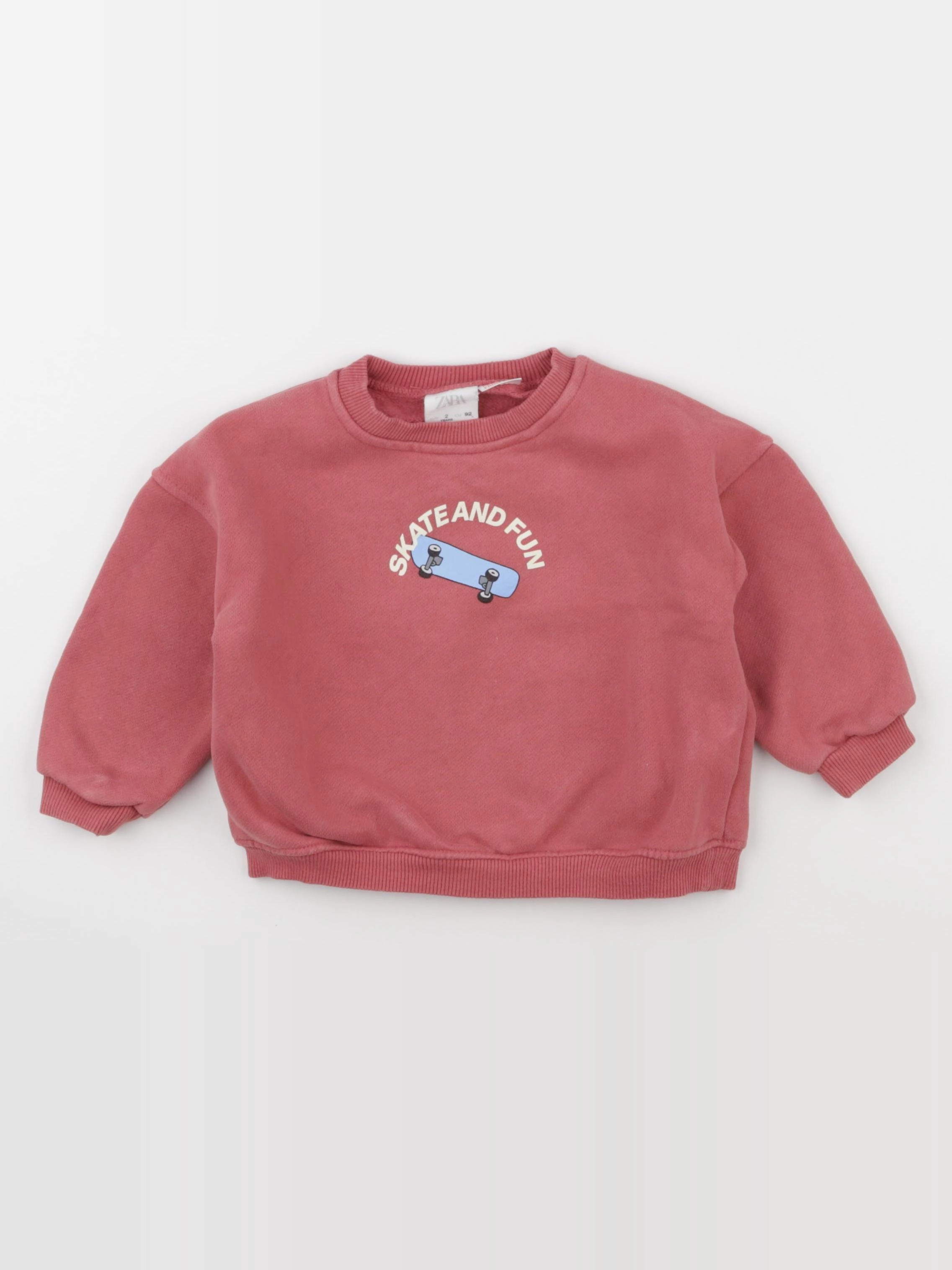 Zara - sweat imprimé au dos rose - 2 ans