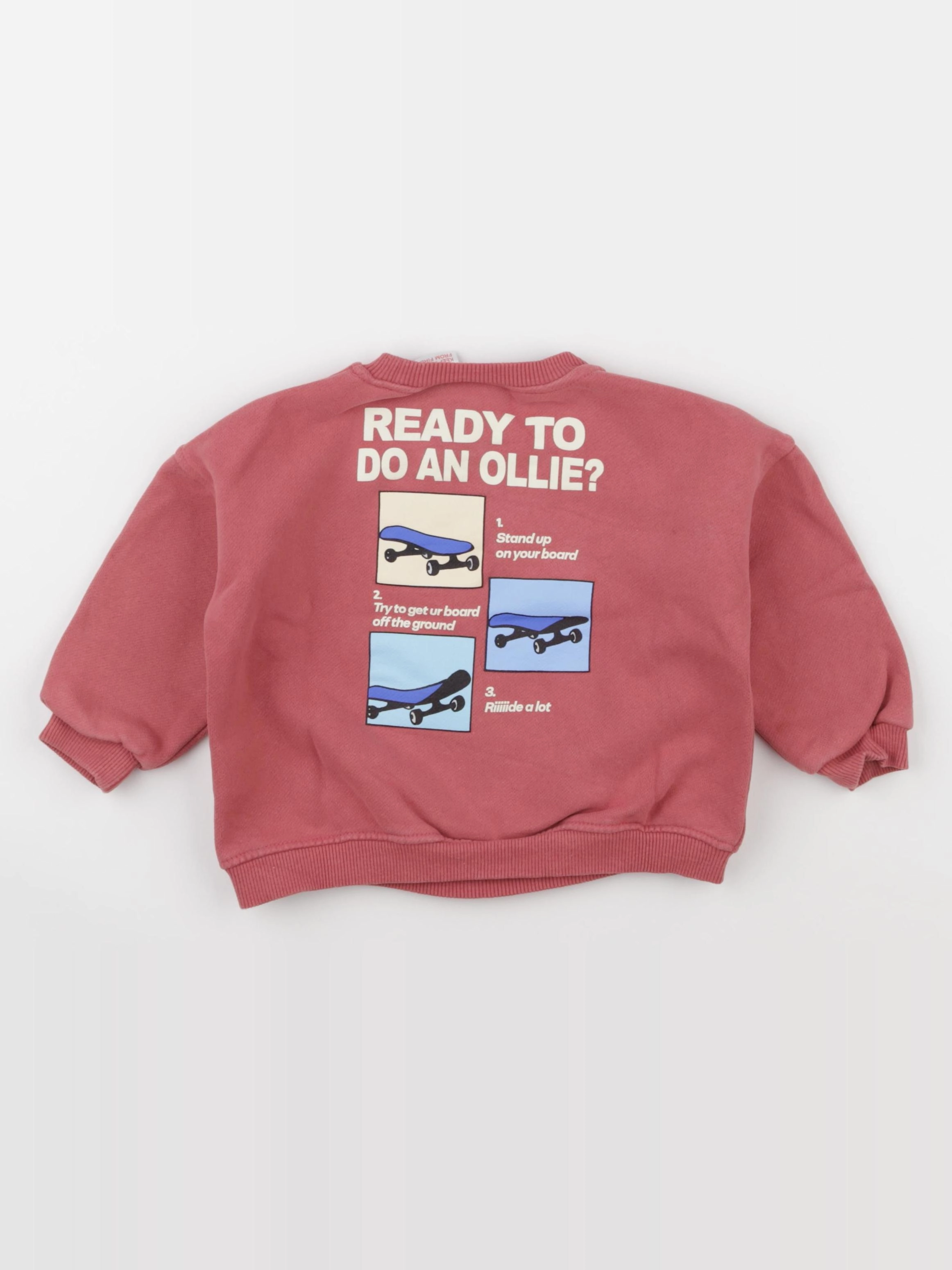Zara - sweat imprimé au dos rose - 2 ans