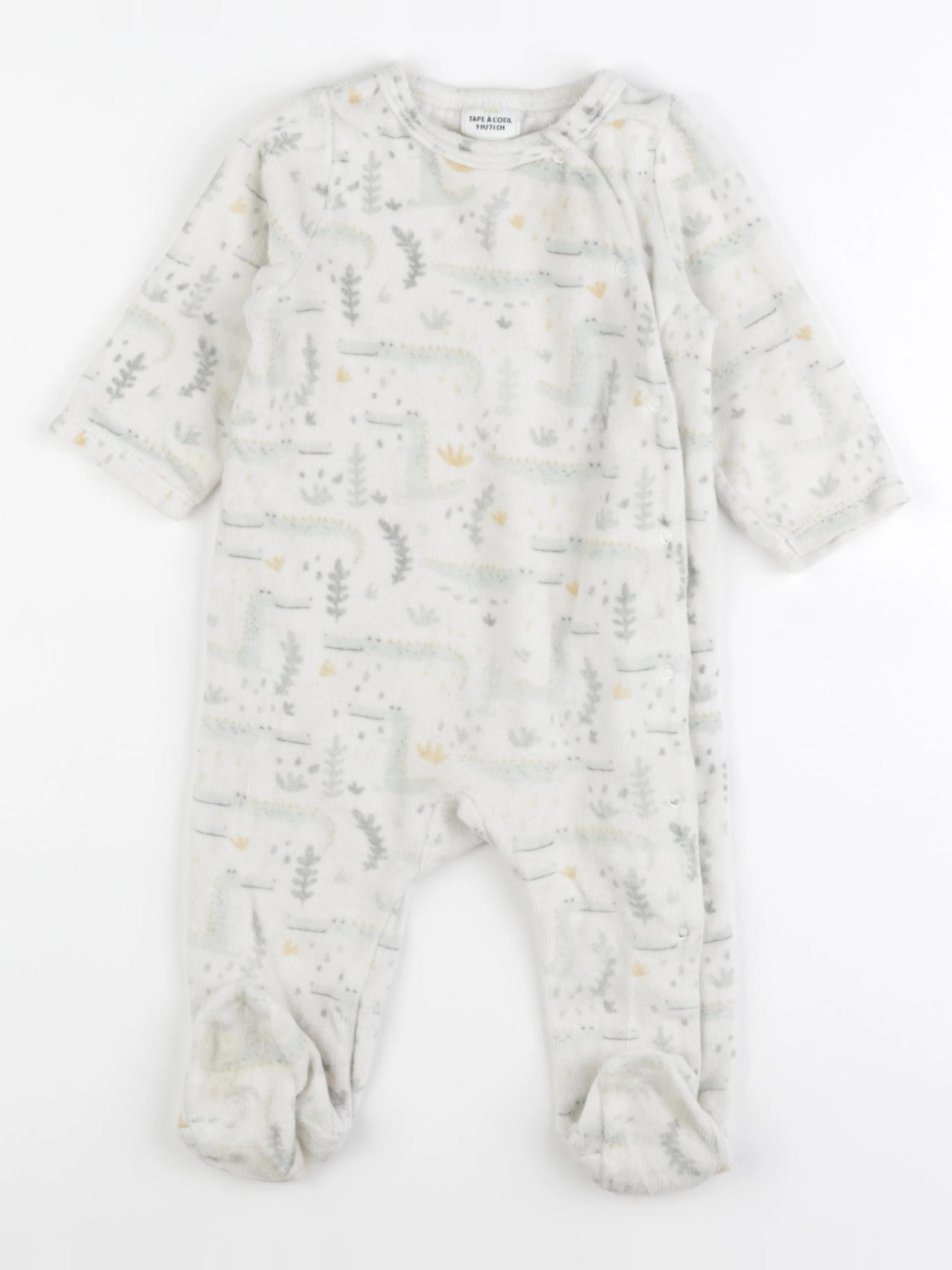 Tape à l'oeil - pyjama velours blanc - 9 mois