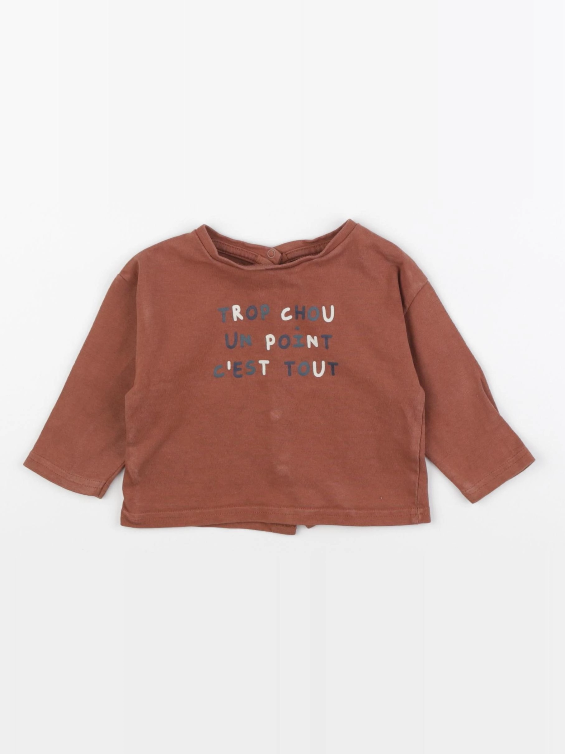 Vertbaudet - tee-shirt marron - 9 mois