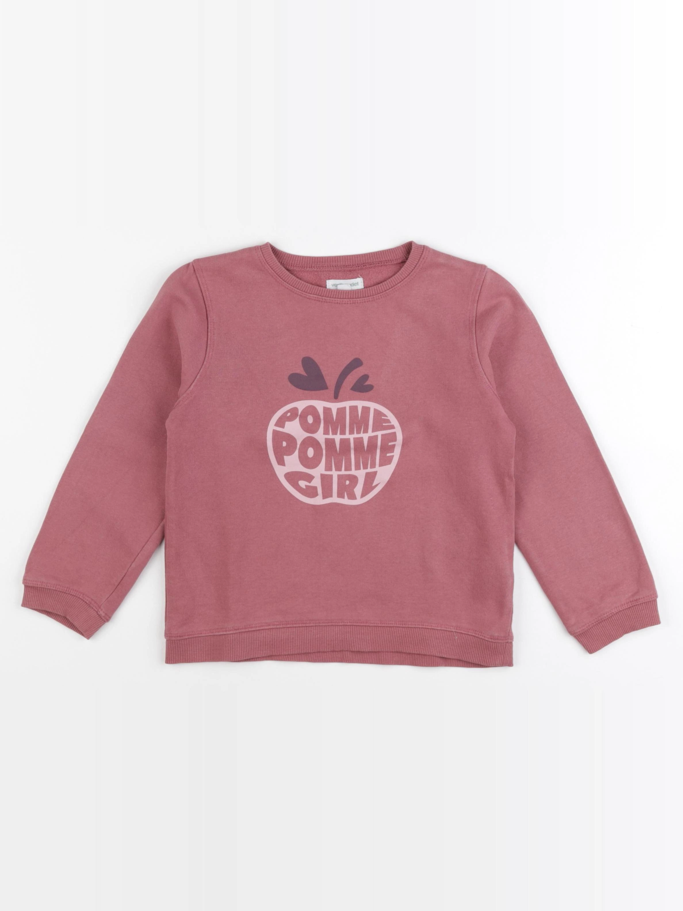 Vertbaudet - sweat rose - 6 ans