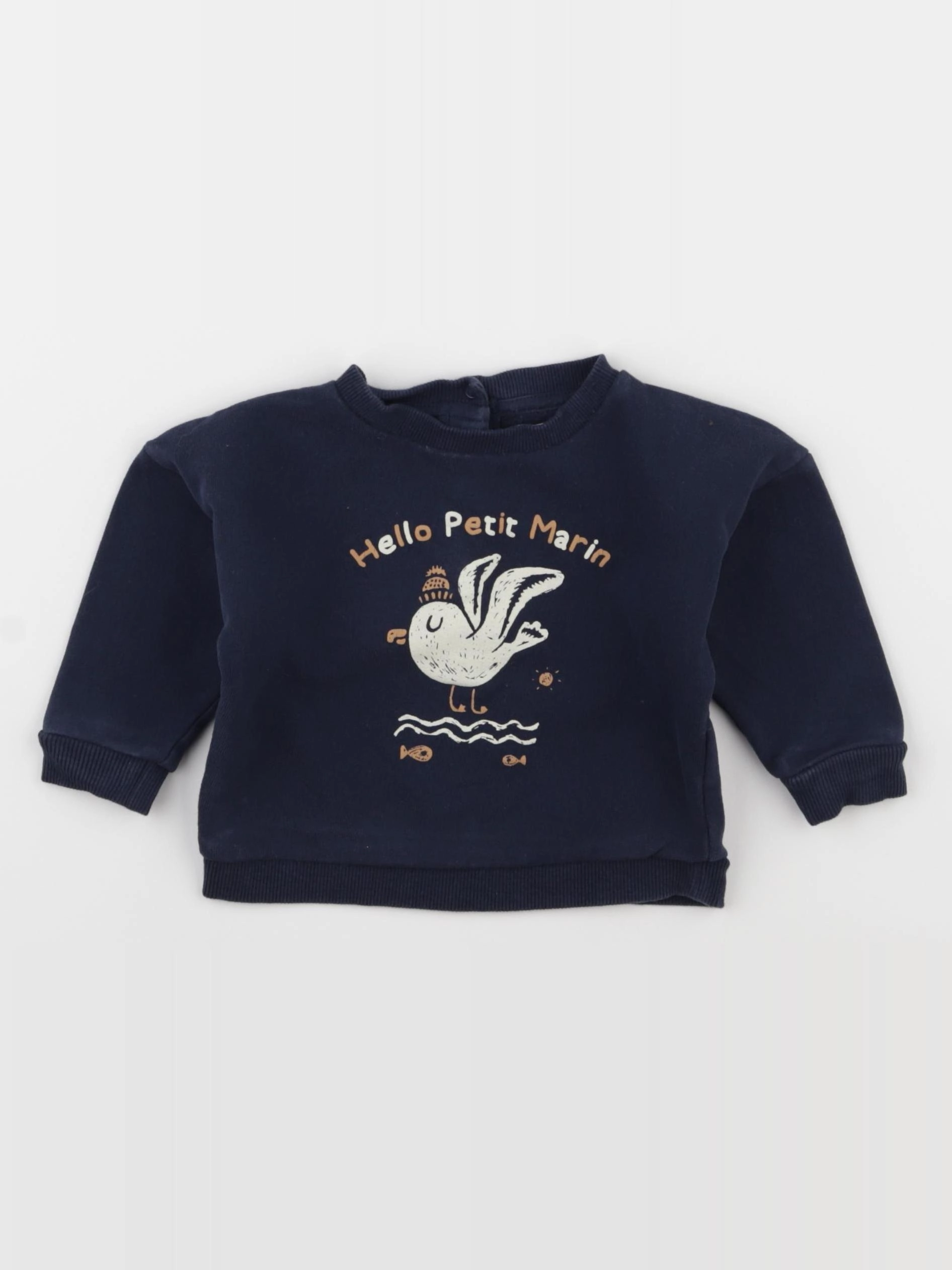 Vertbaudet - sweat bleu - 9 mois