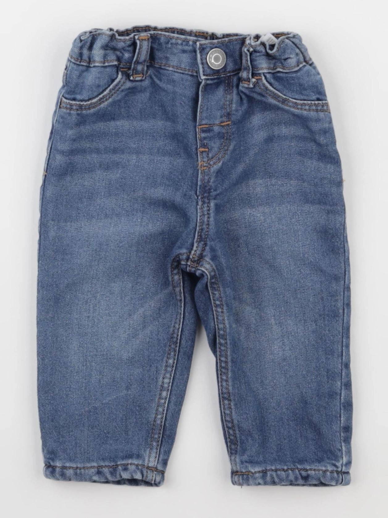 Vertbaudet - jegging doublé bleu - 4/6 mois