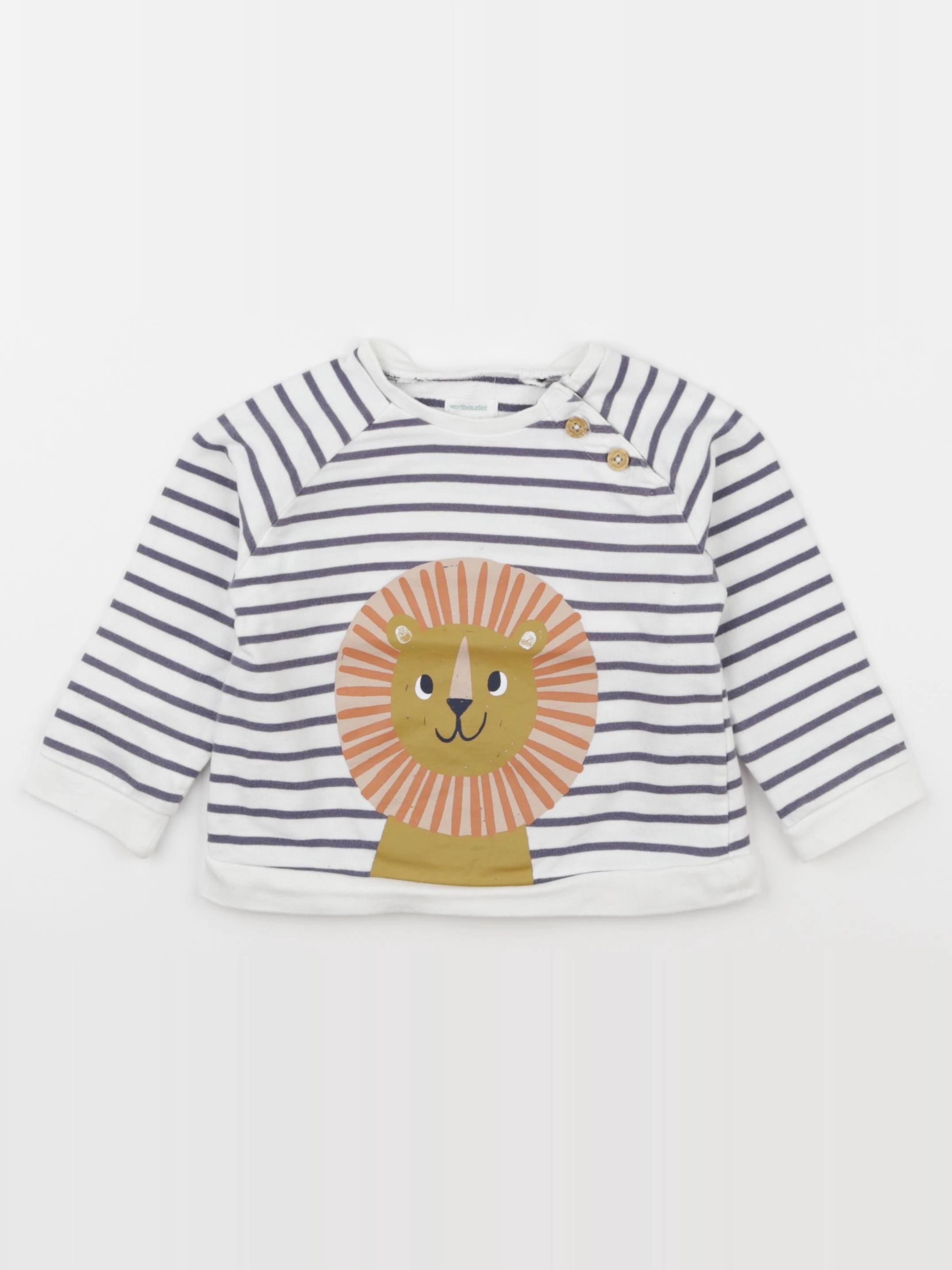 Vertbaudet - sweat blanc, bleu - 24 mois