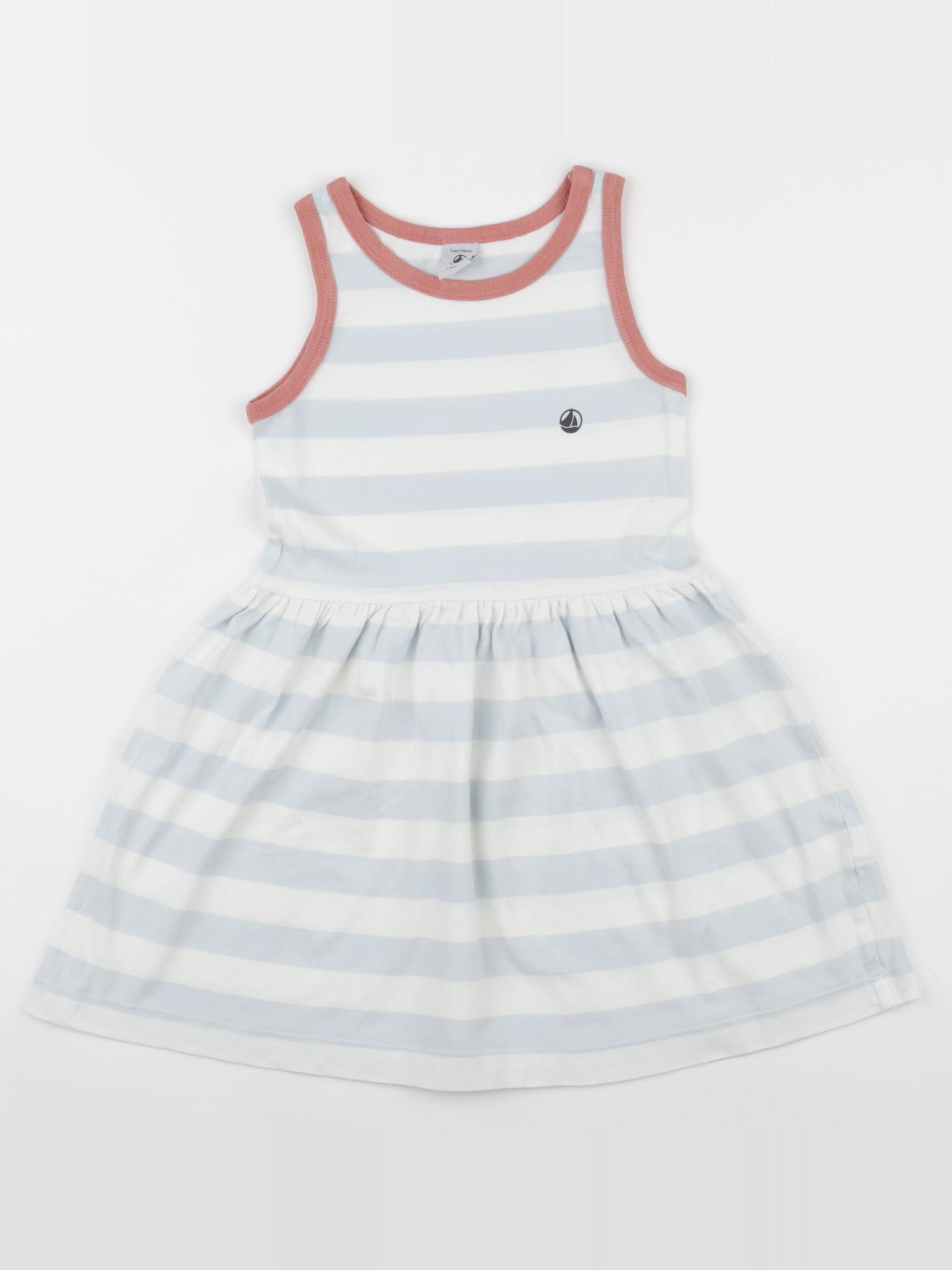 Petit Bateau - robe bleu, blanc - 5 ans
