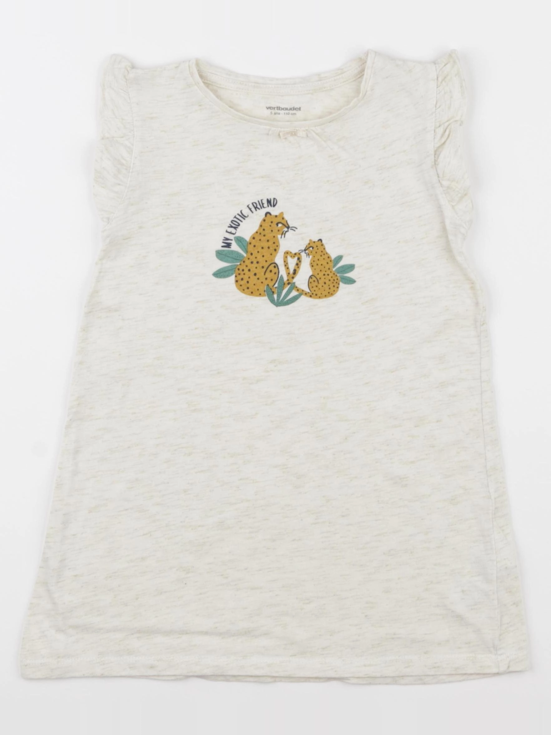 Vertbaudet - chemise de nuit coton beige, or - 5 ans