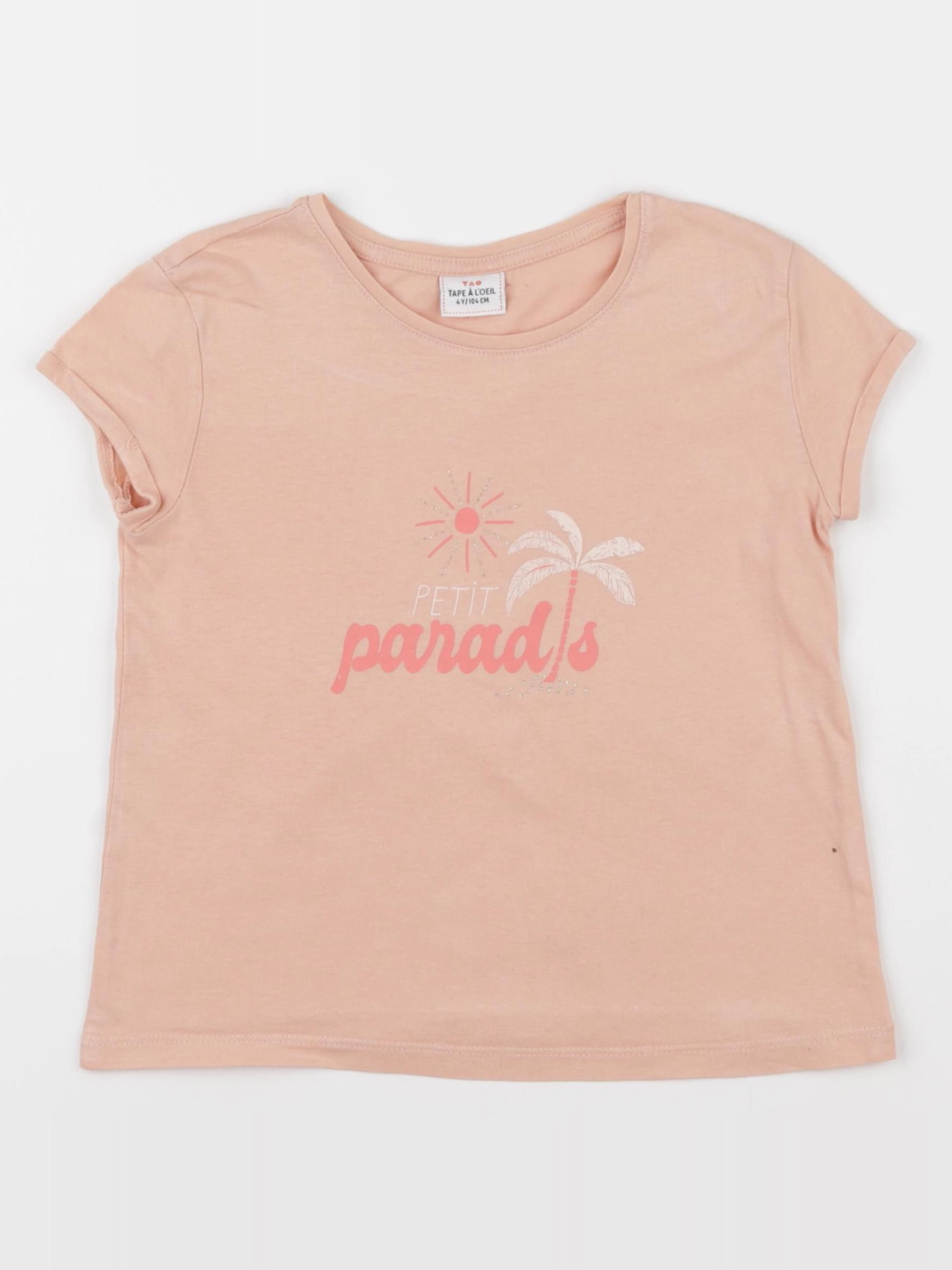 Tape à l'oeil - tee-shirt rose, argent - 4 ans