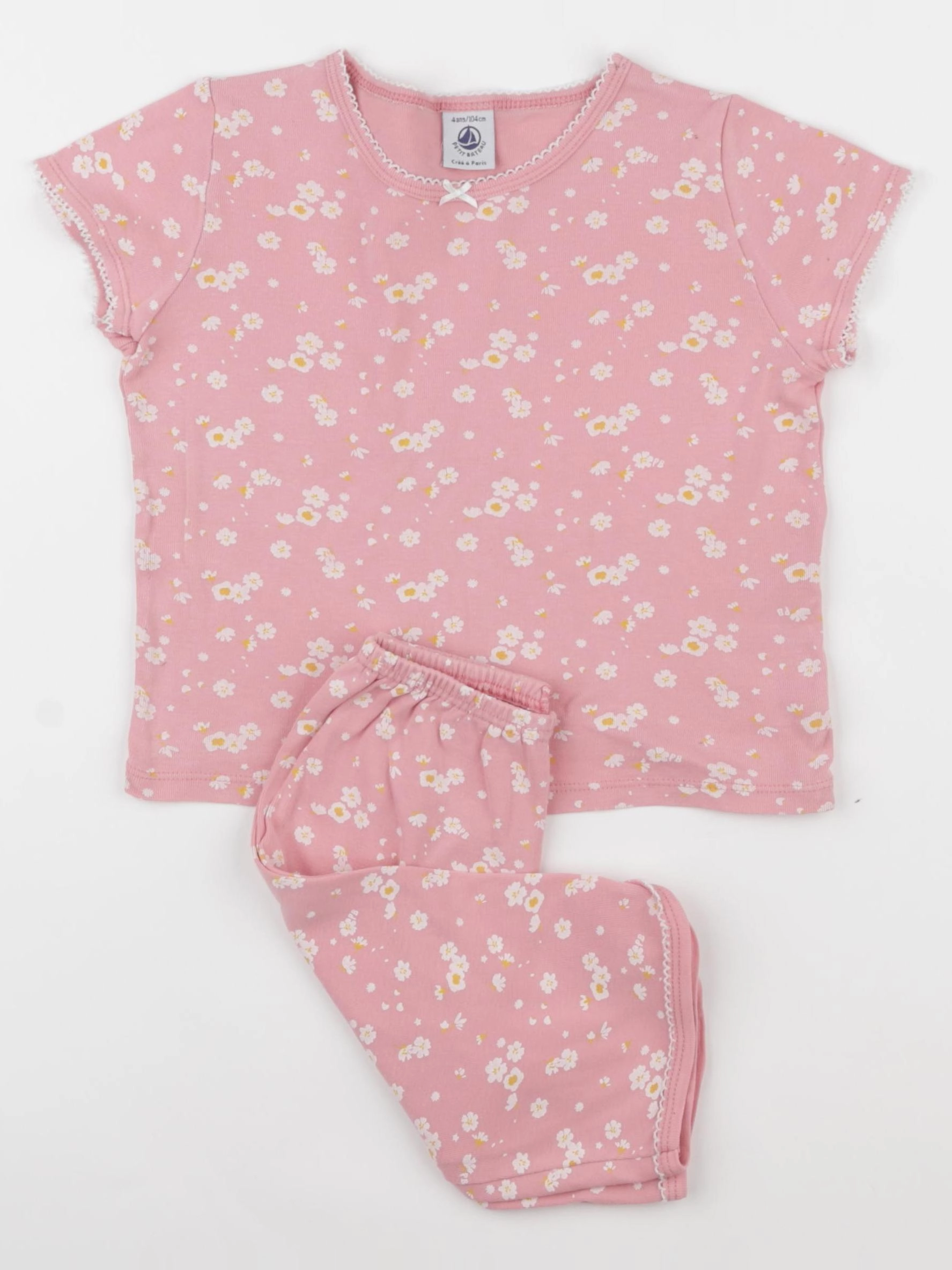 Petit Bateau - pyjama coton rose - 4 ans